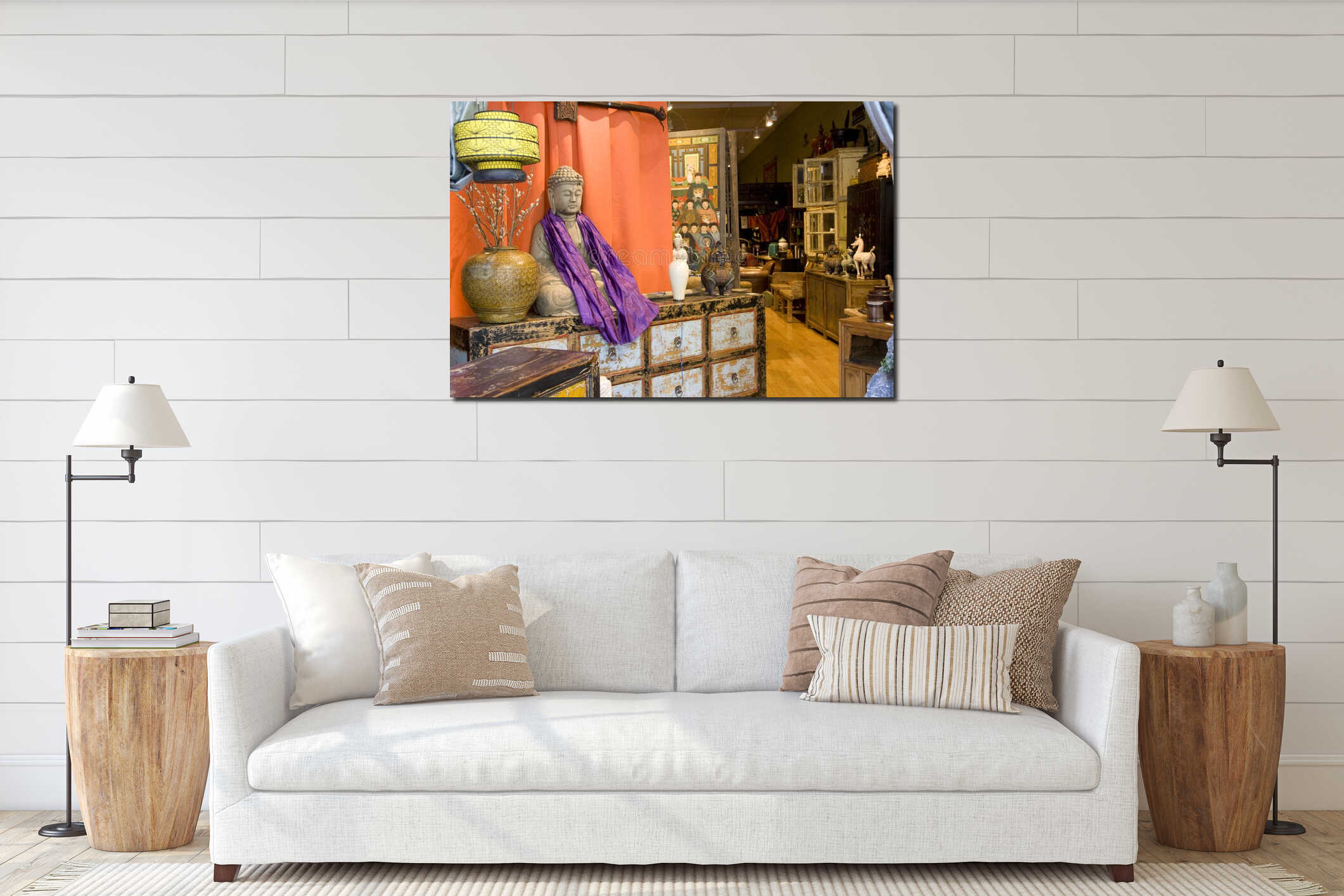Canvas hanging interior mockup
