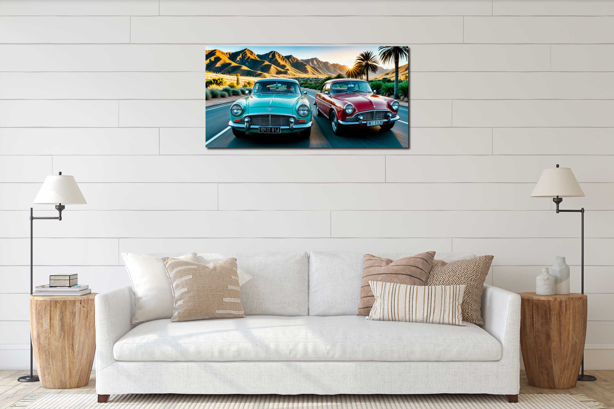 Canvas hanging interior mockup