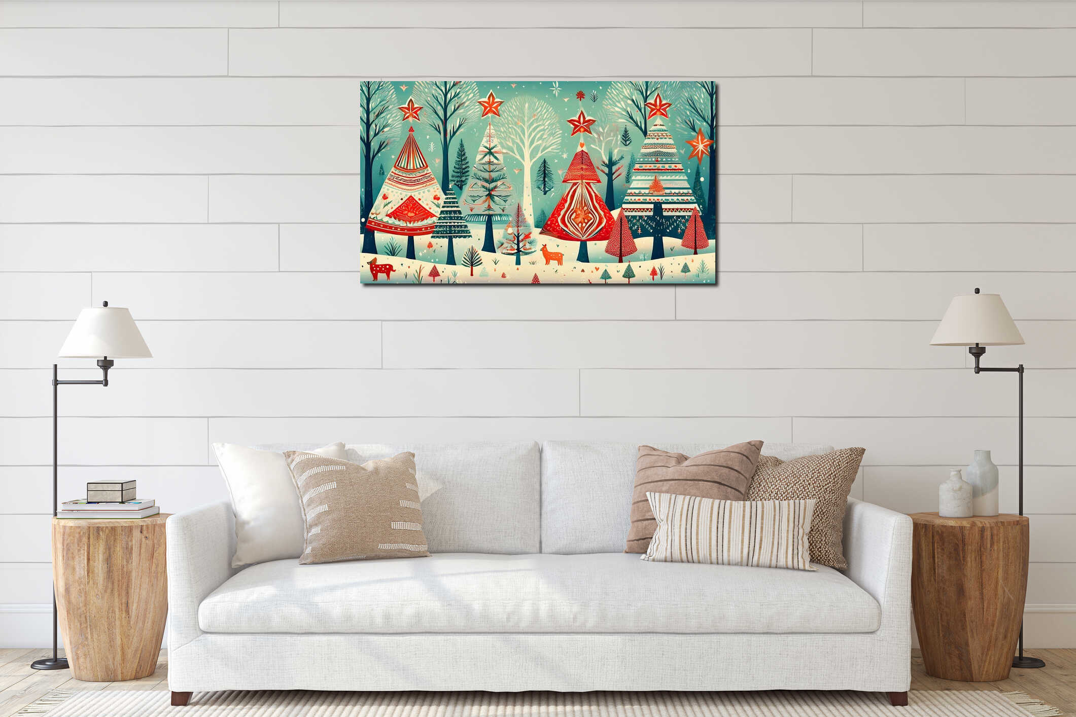 Canvas hanging interior mockup