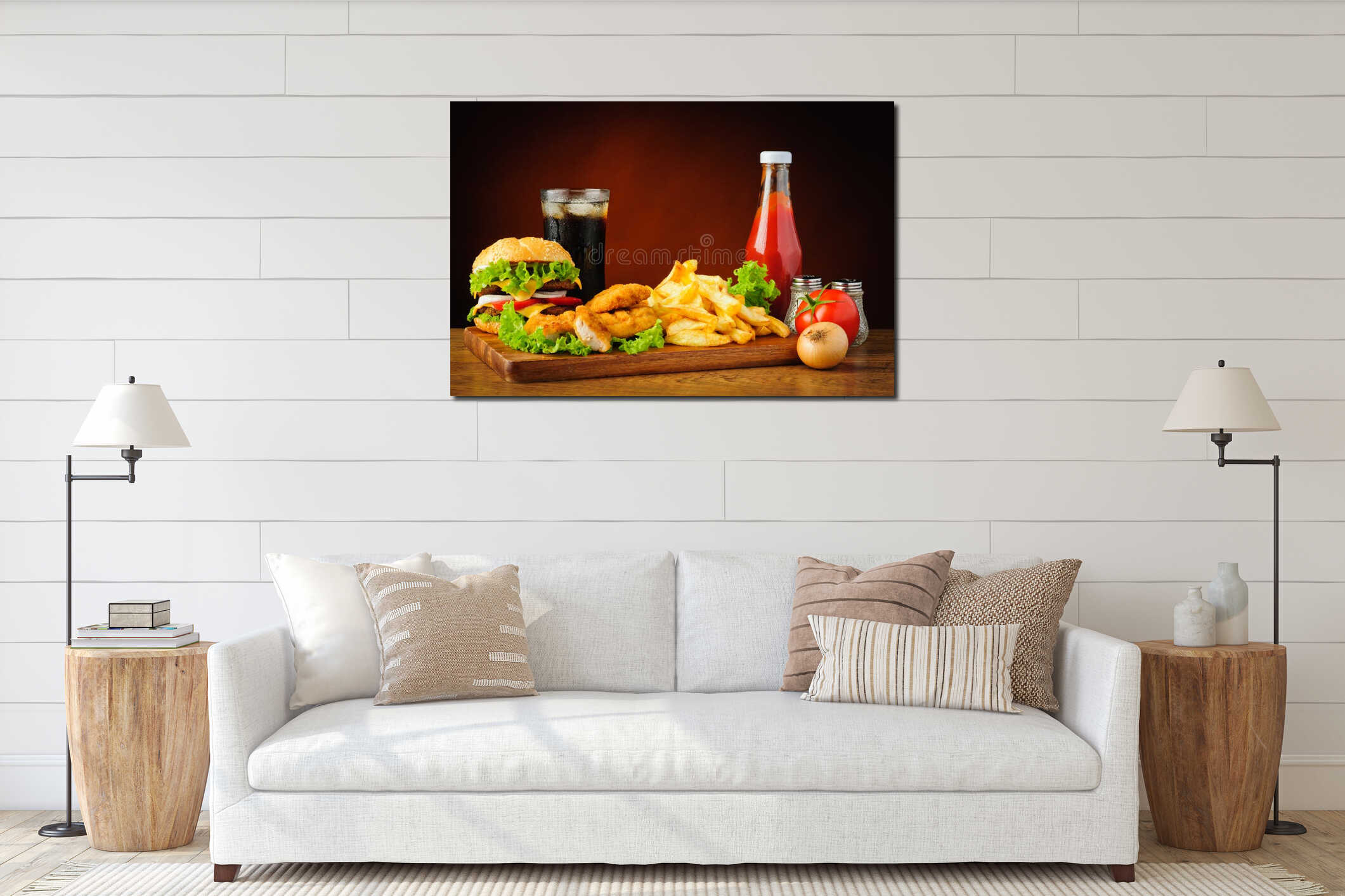 Canvas hanging interior mockup
