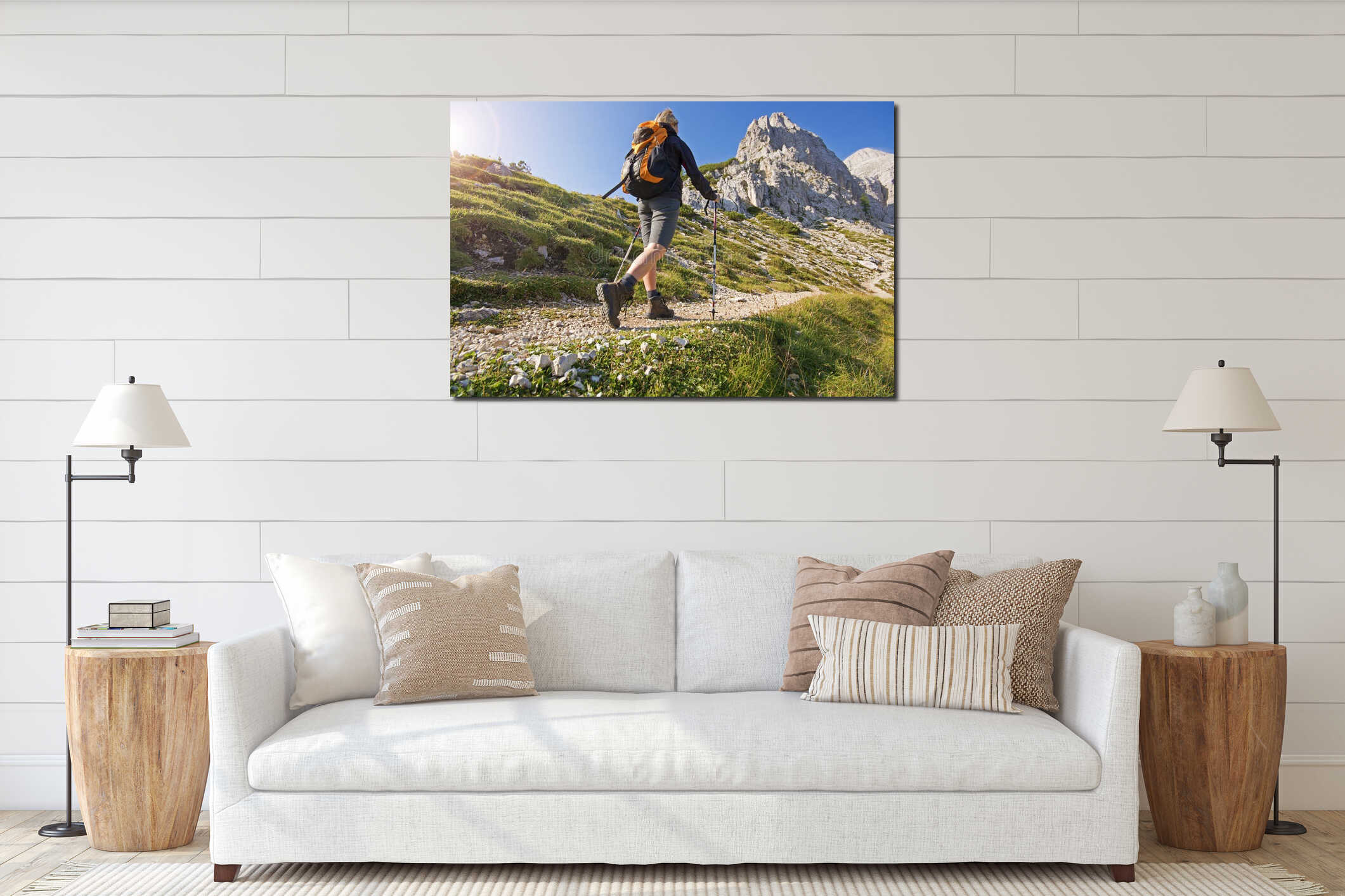 Canvas hanging interior mockup