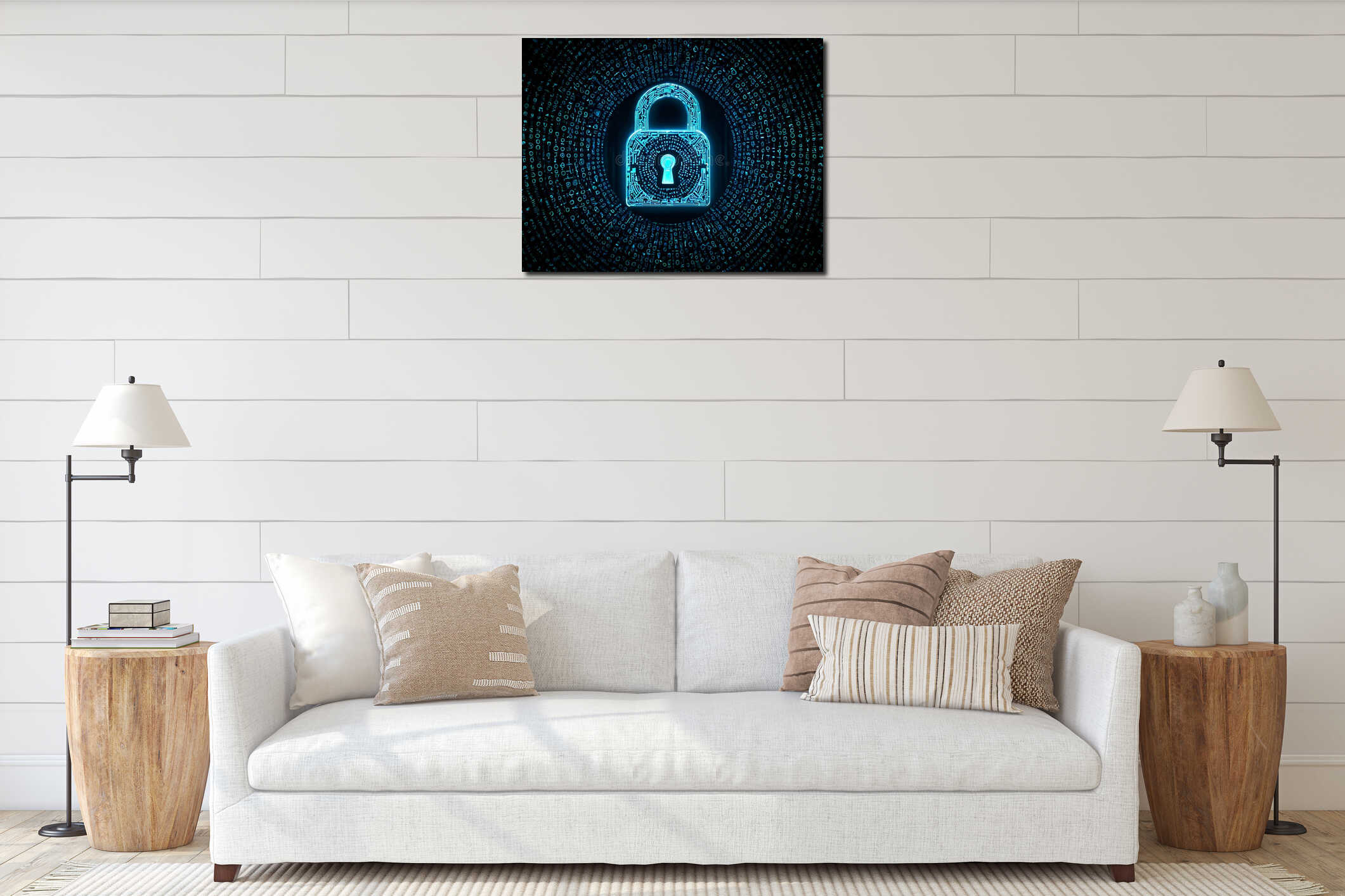 Canvas hanging interior mockup