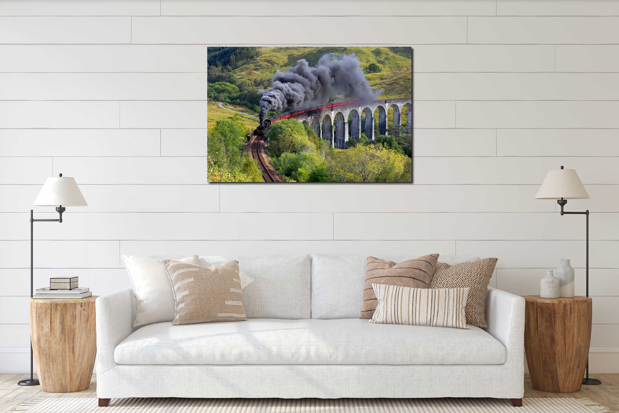 Canvas hanging interior mockup