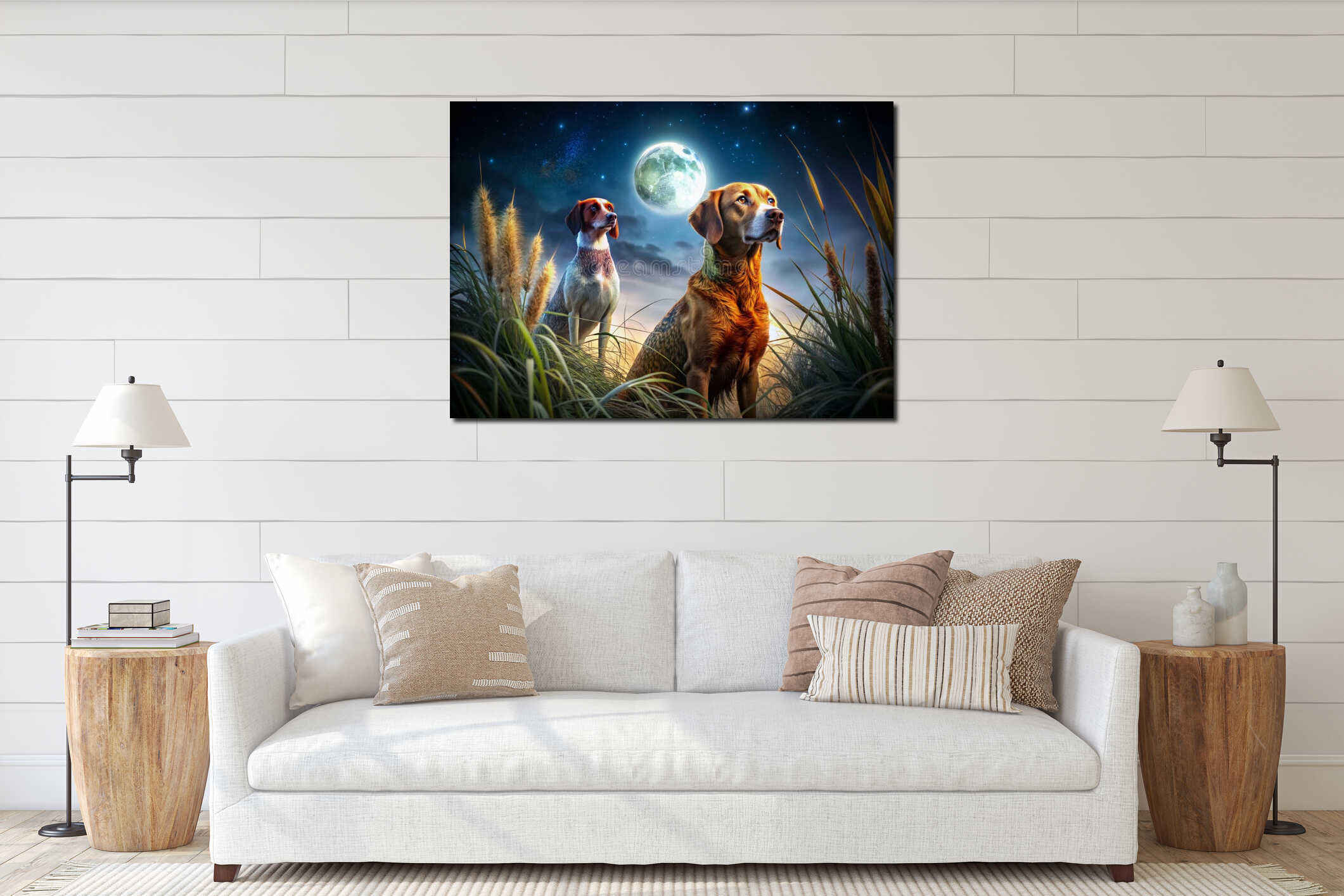 Canvas hanging interior mockup