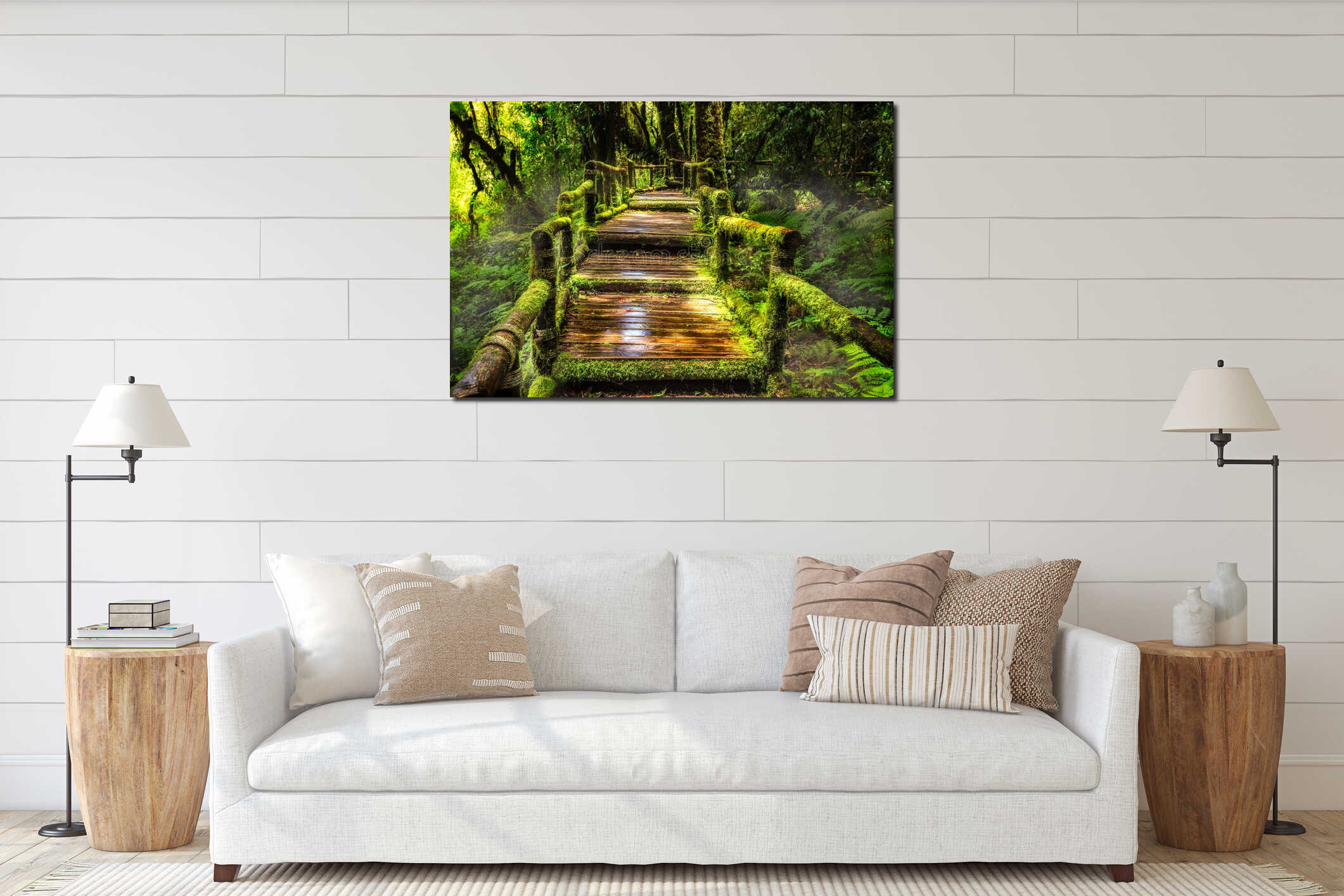 Canvas hanging interior mockup