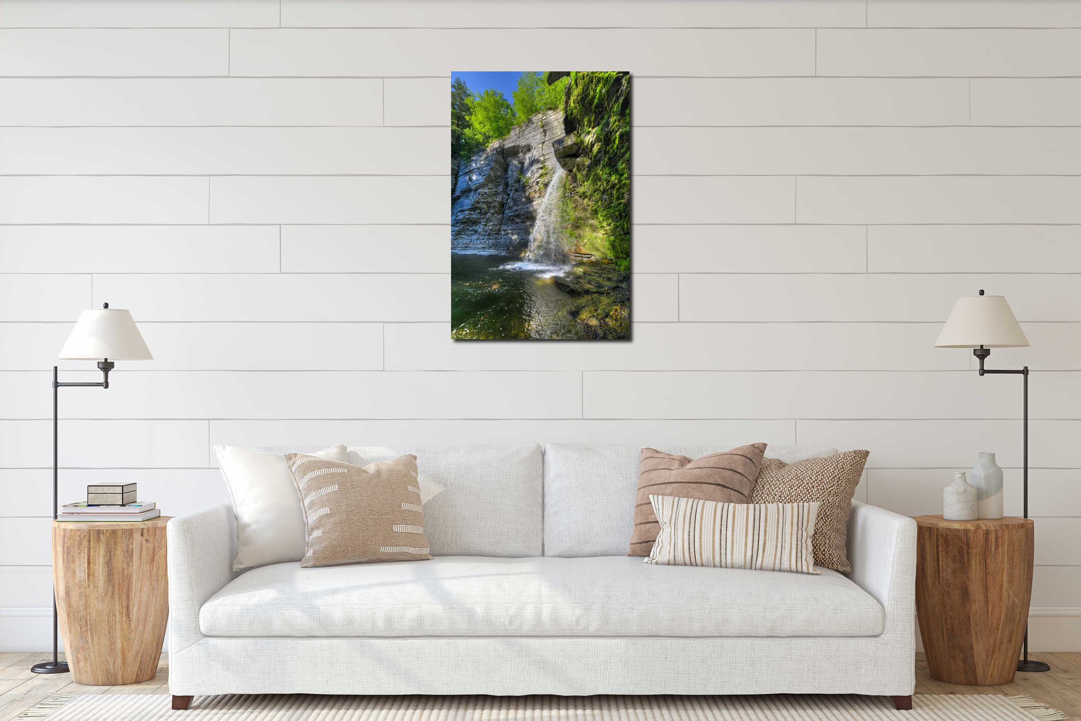 Canvas hanging interior mockup