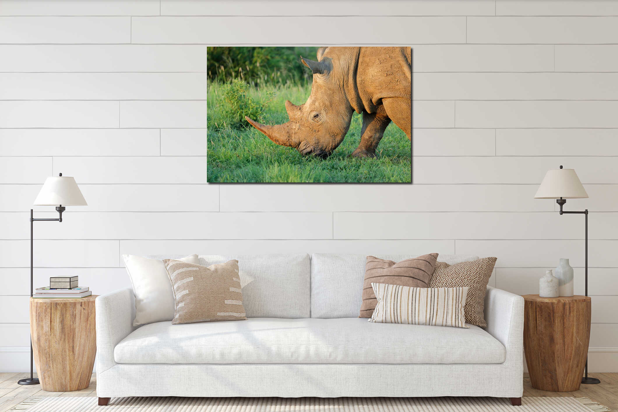 Canvas hanging interior mockup