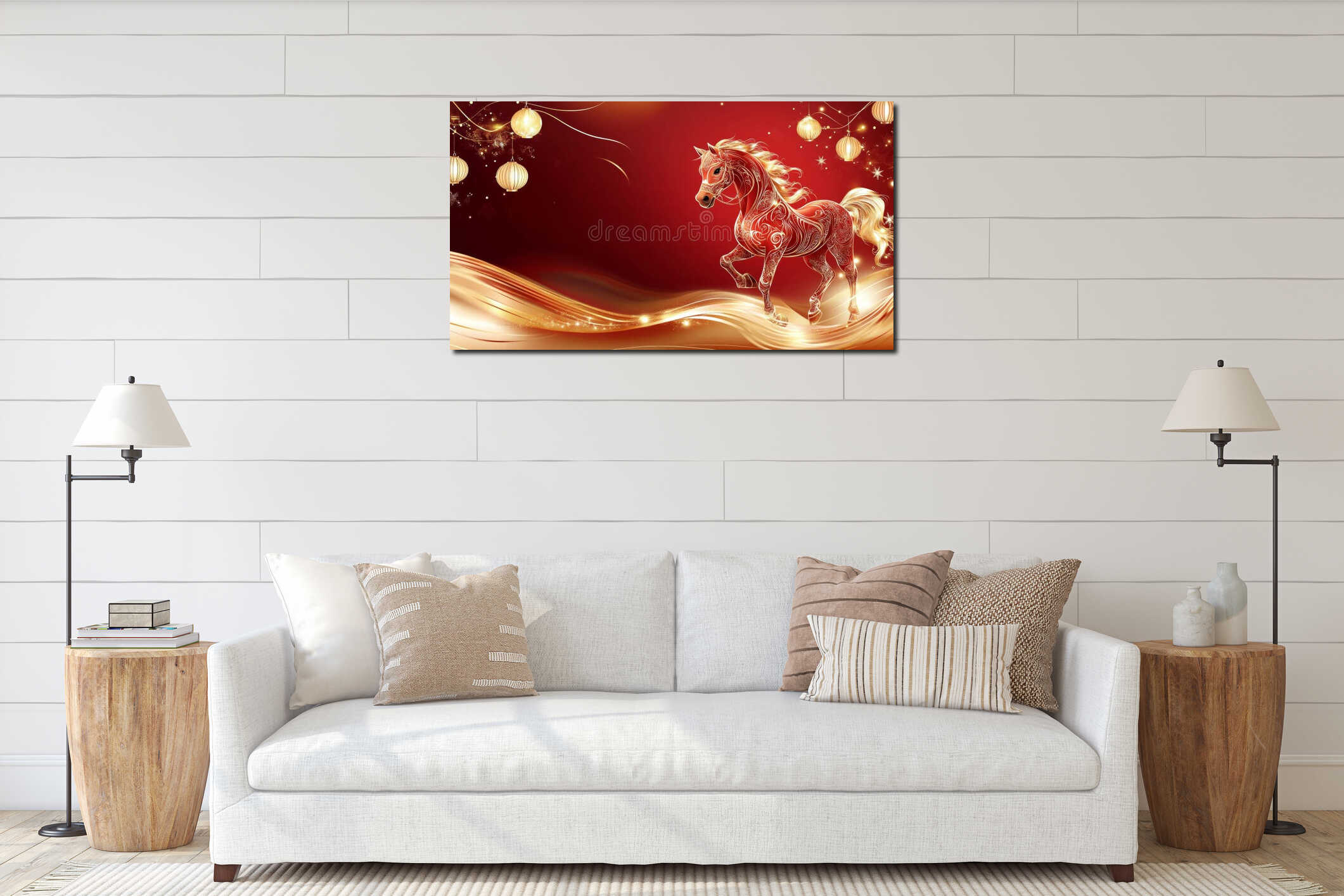 Canvas hanging interior mockup