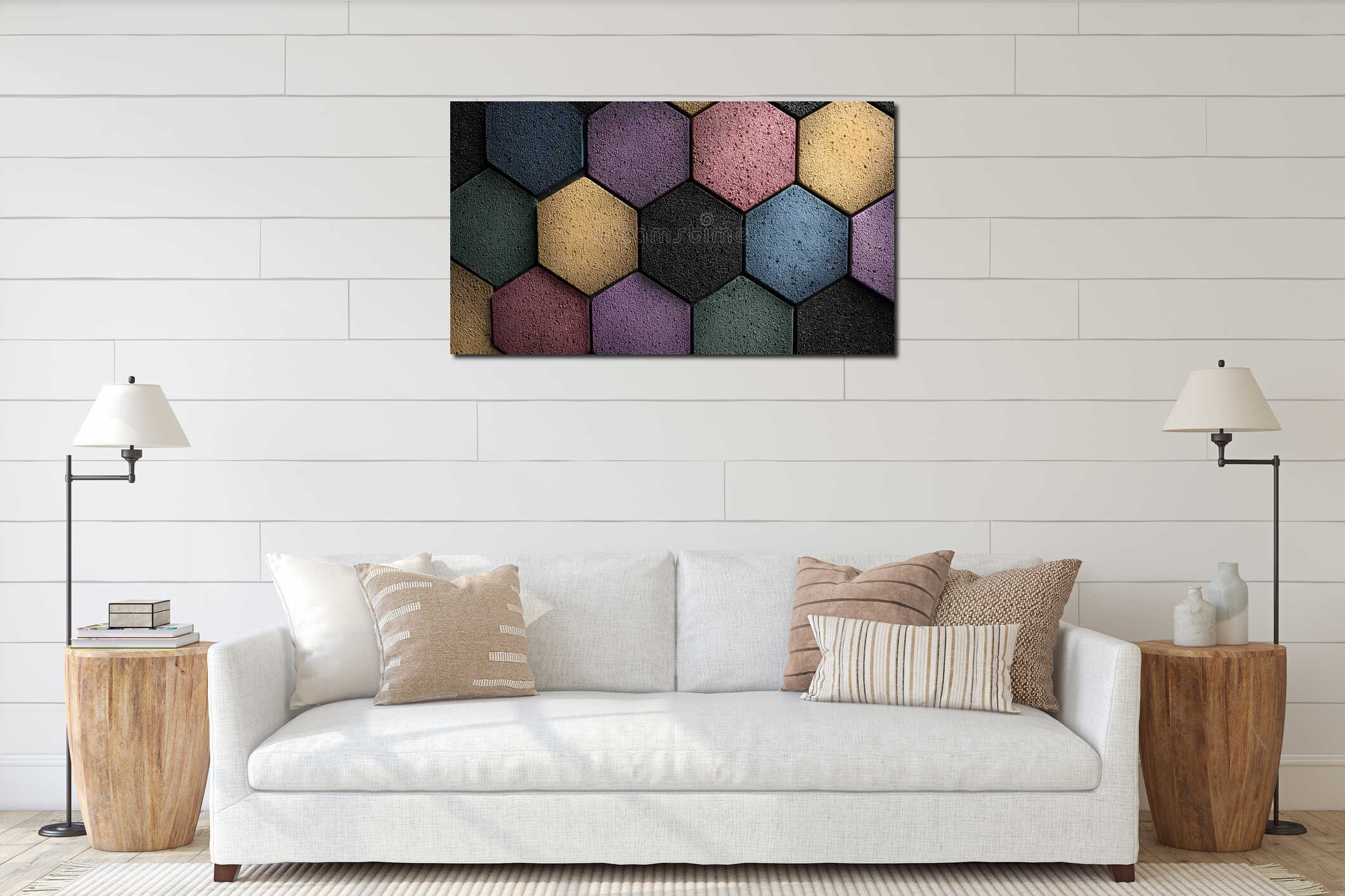 Canvas hanging interior mockup