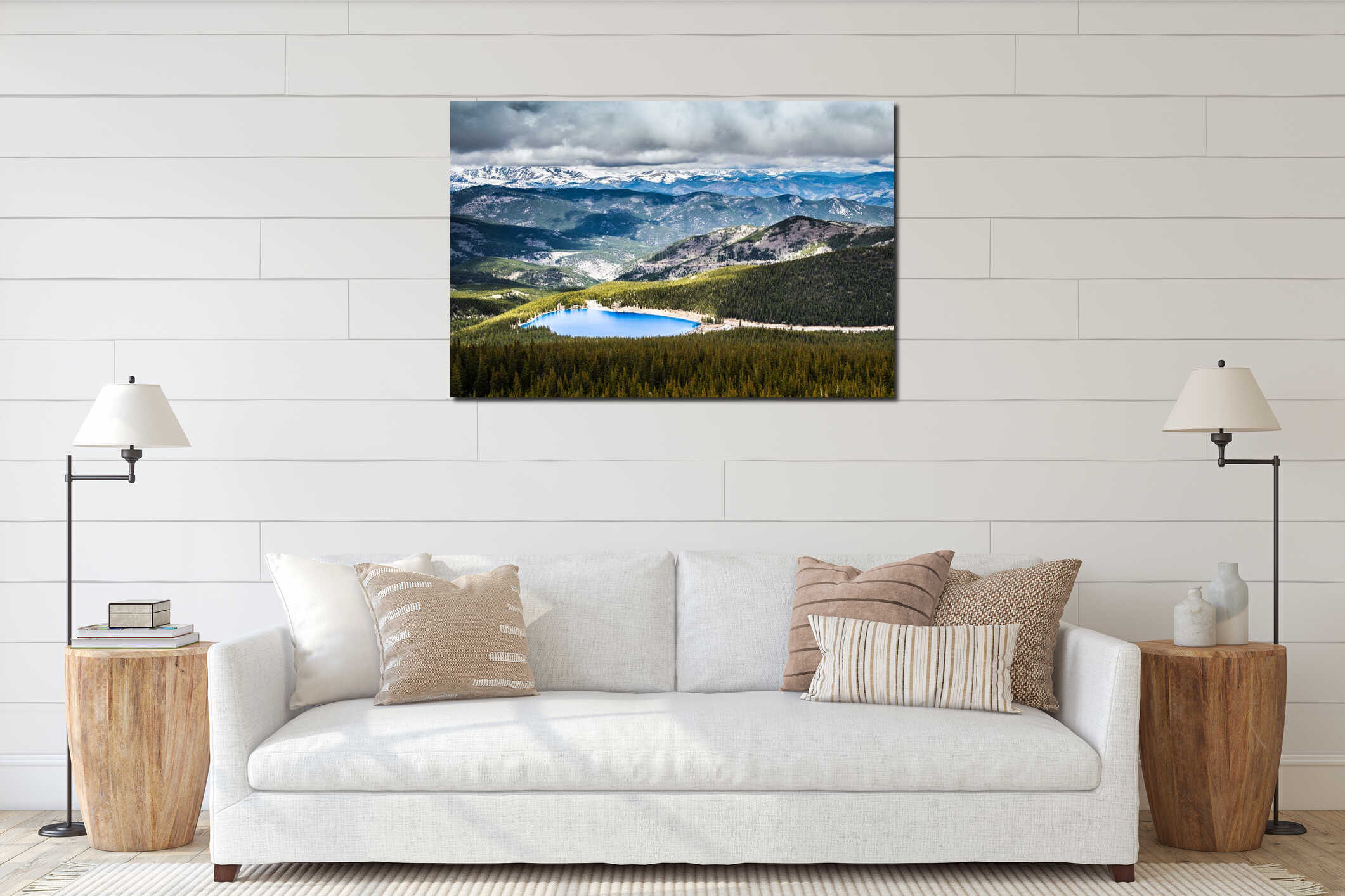 Canvas hanging interior mockup