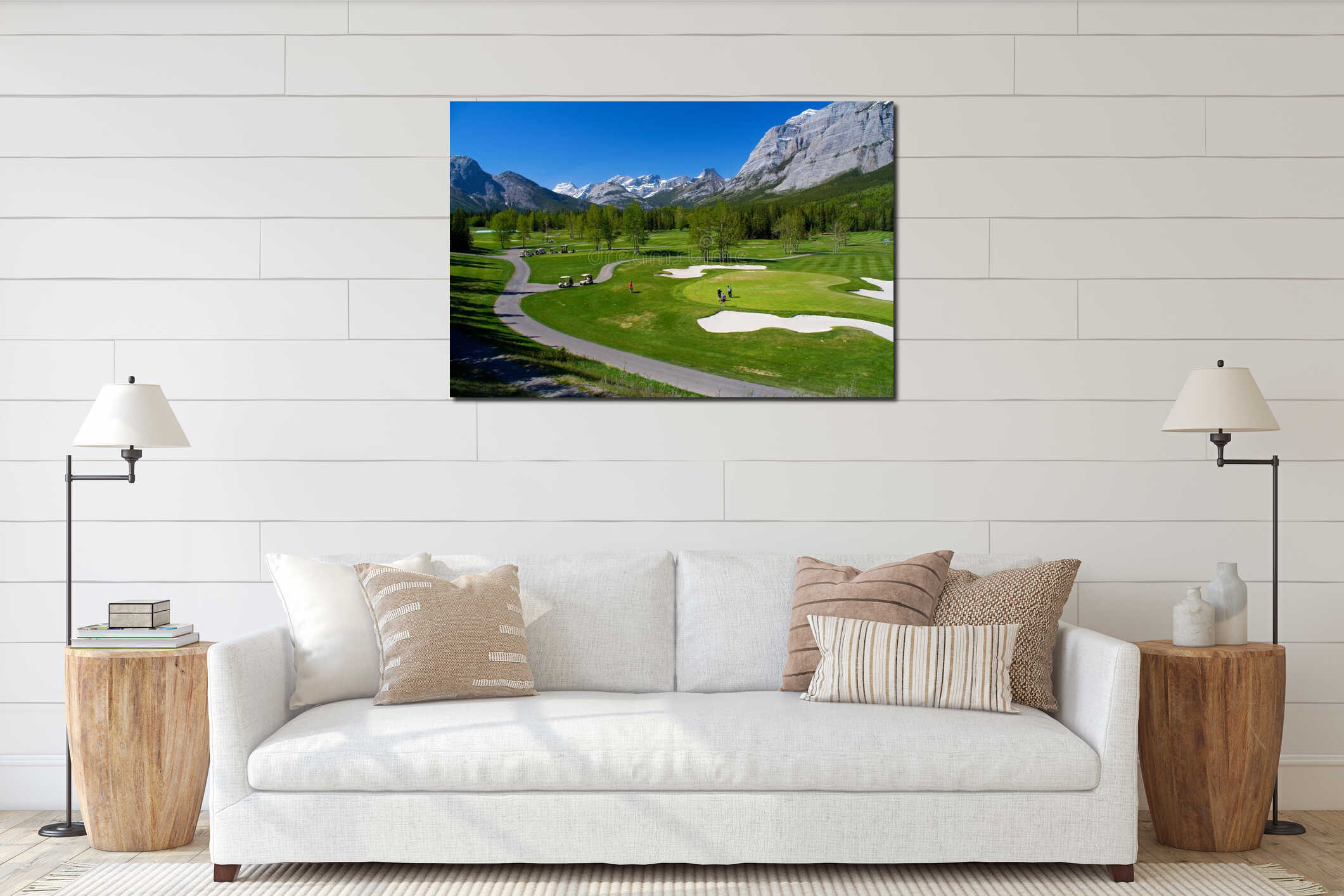 Canvas hanging interior mockup