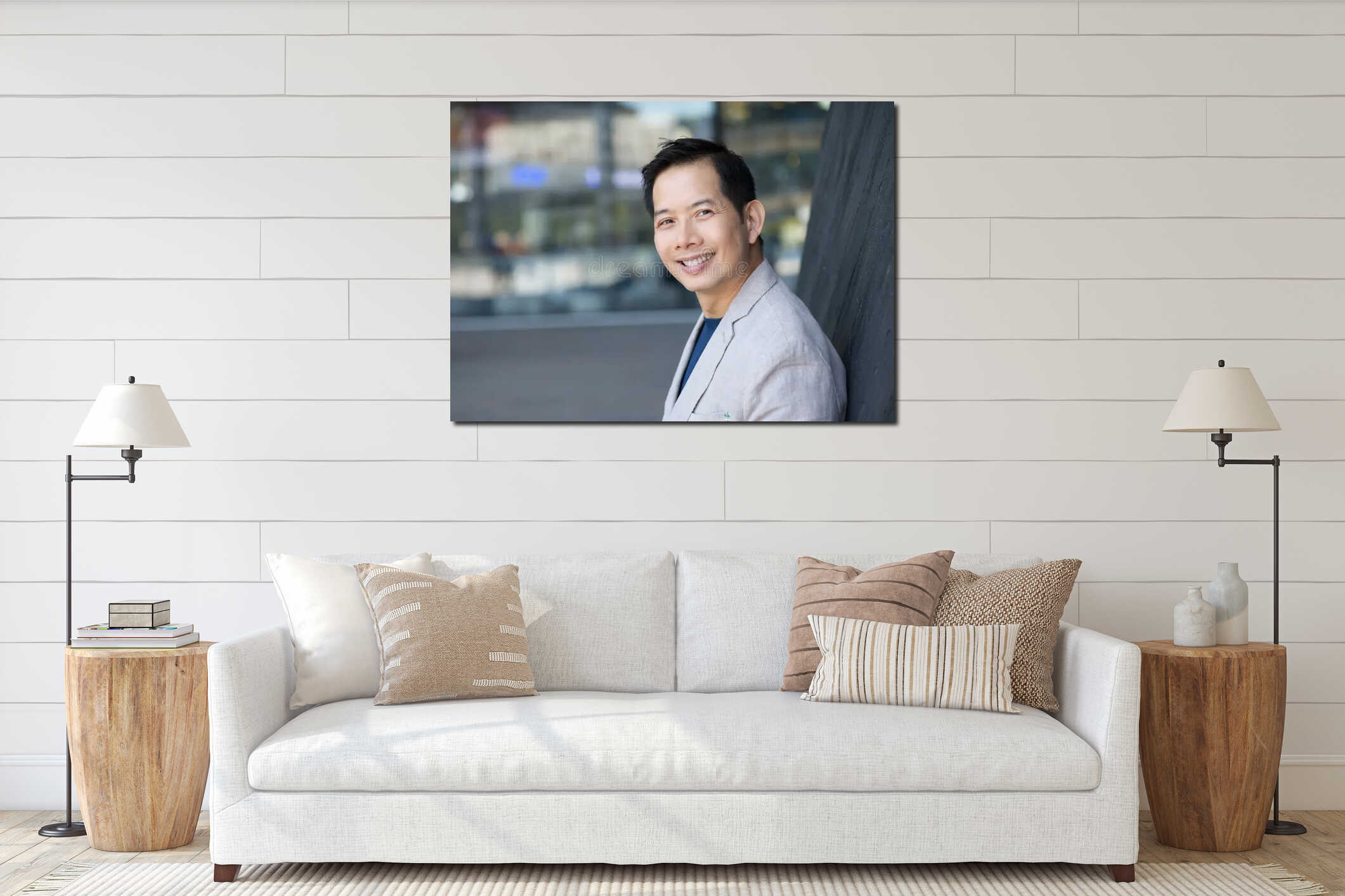 Canvas hanging interior mockup