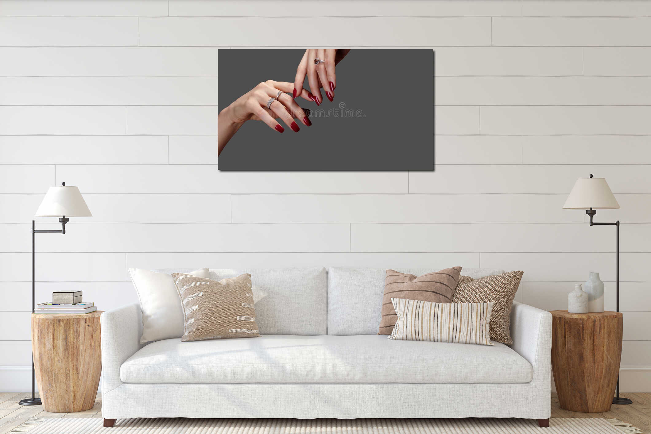 Canvas hanging interior mockup