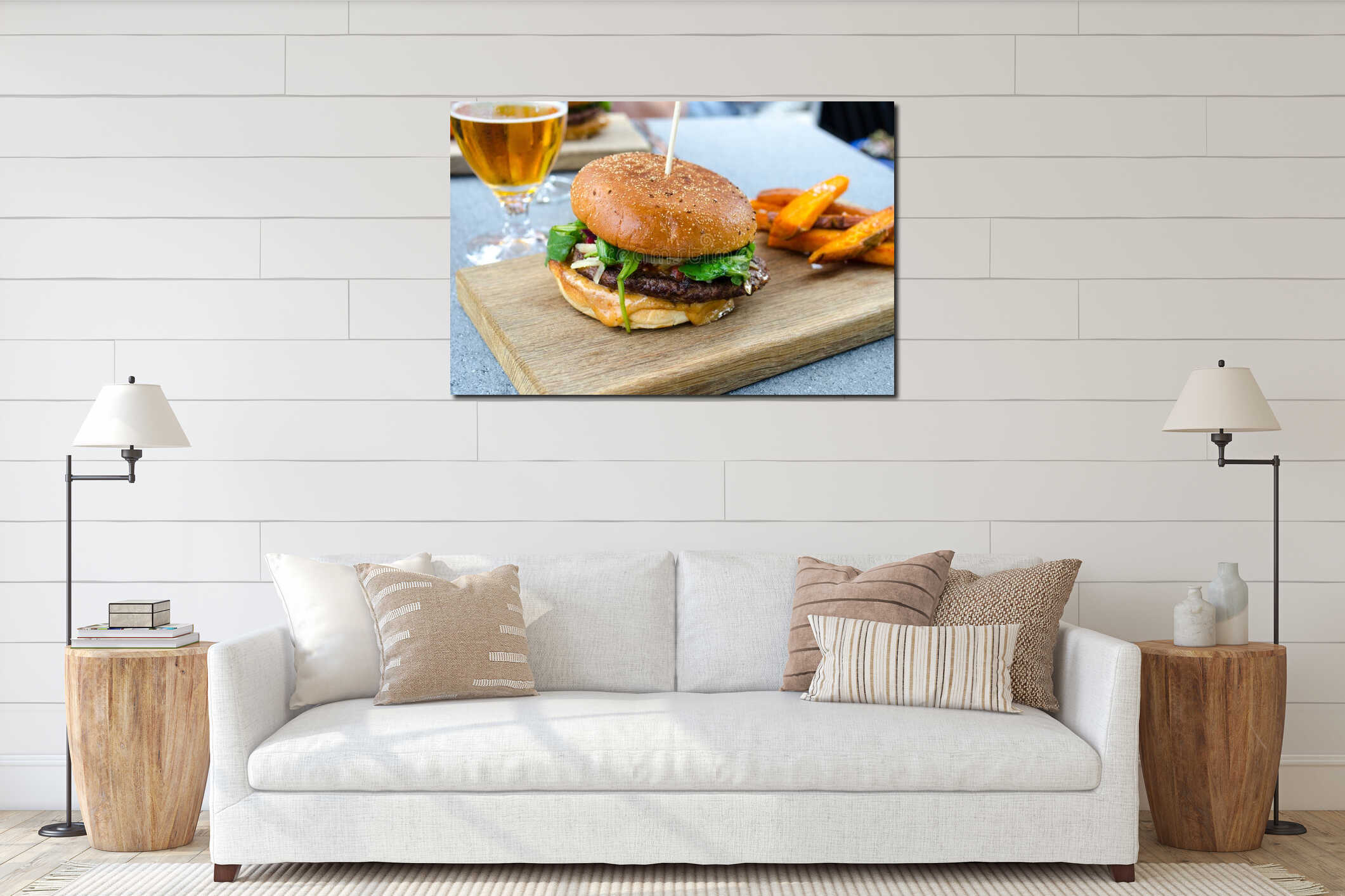 Canvas hanging interior mockup