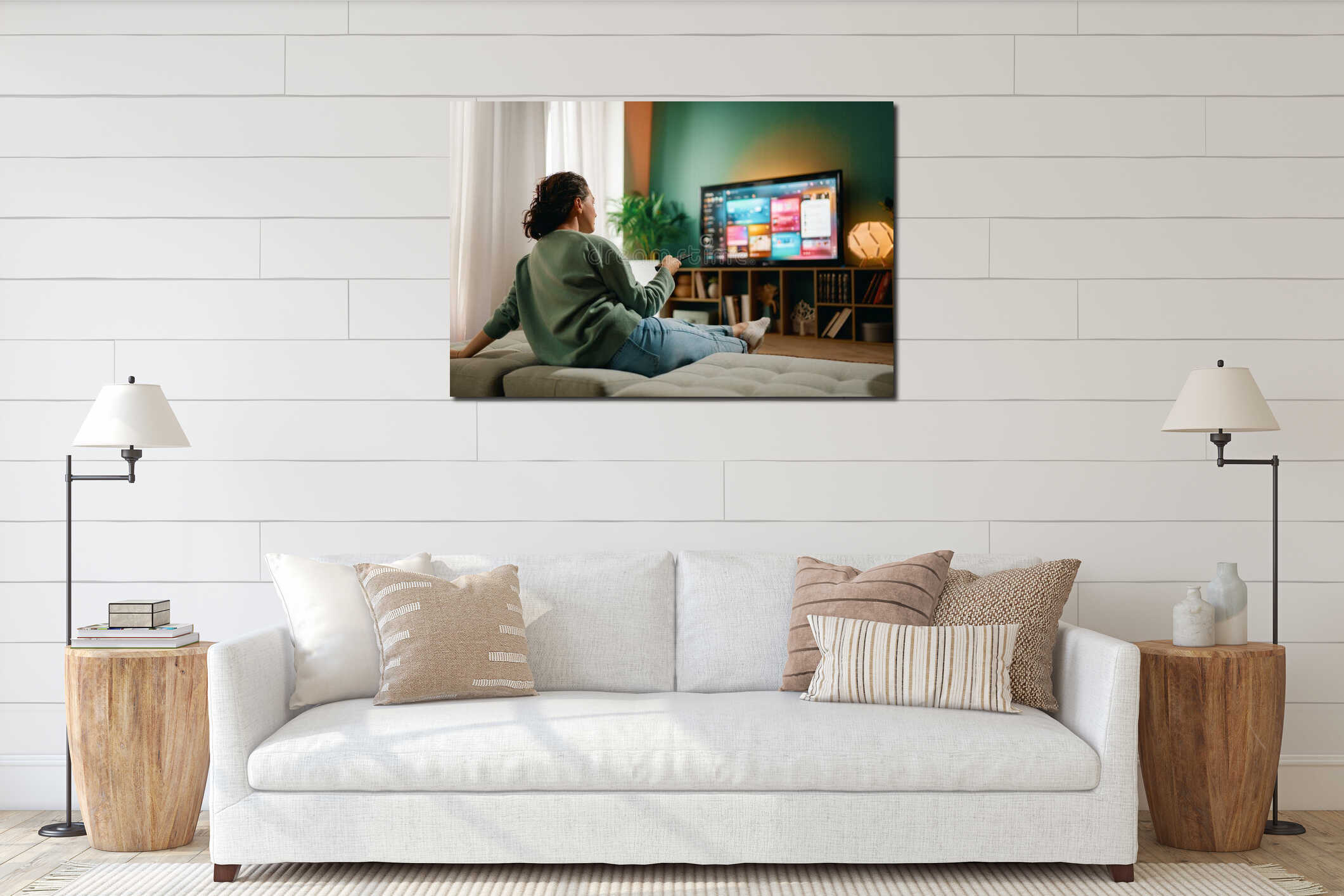 Canvas hanging interior mockup