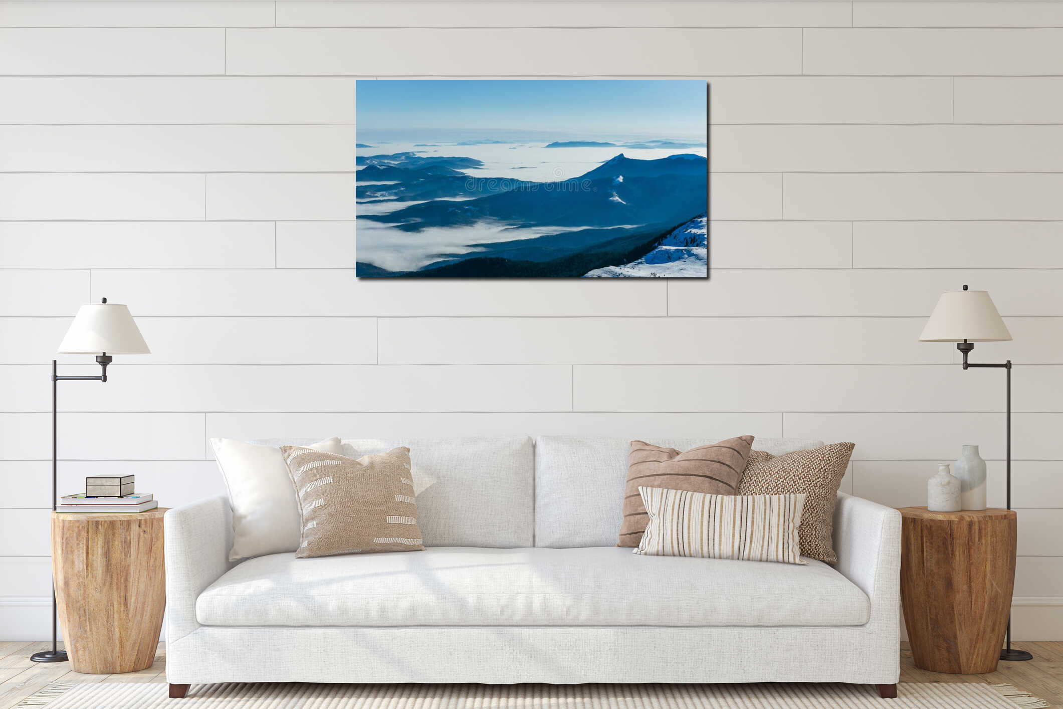 Canvas hanging interior mockup