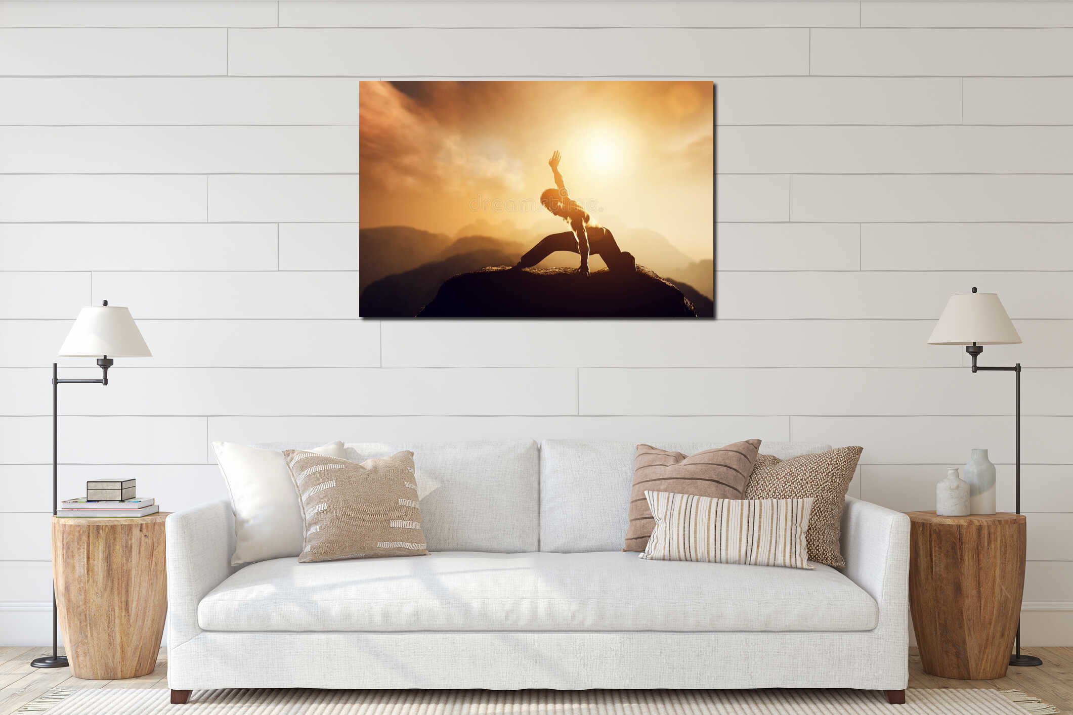 Canvas hanging interior mockup