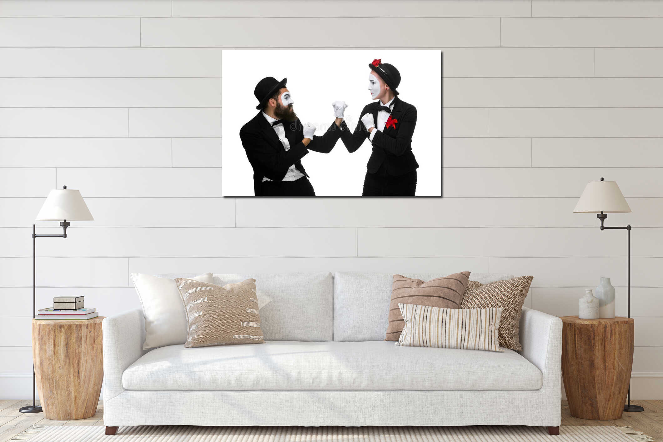 Canvas hanging interior mockup