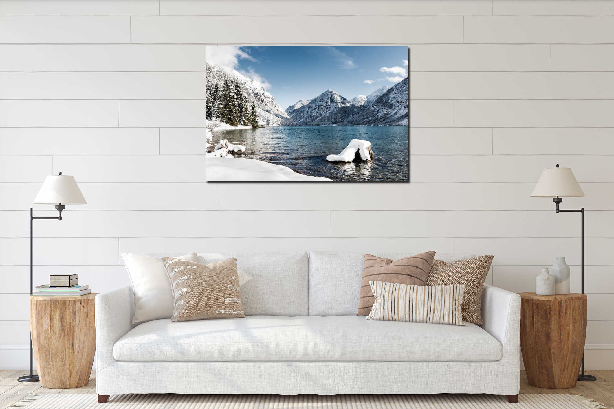 Canvas hanging interior mockup