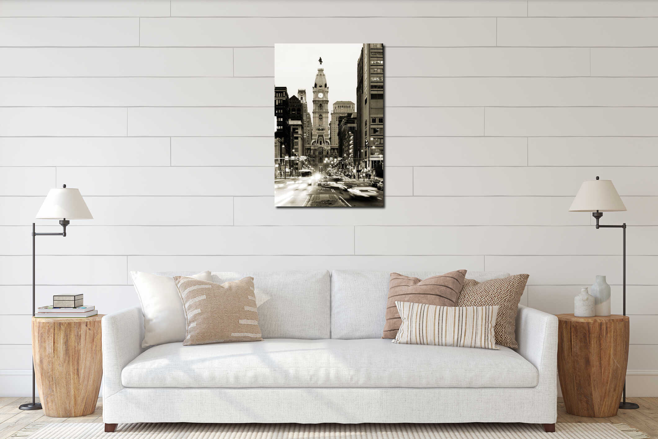 Canvas hanging interior mockup