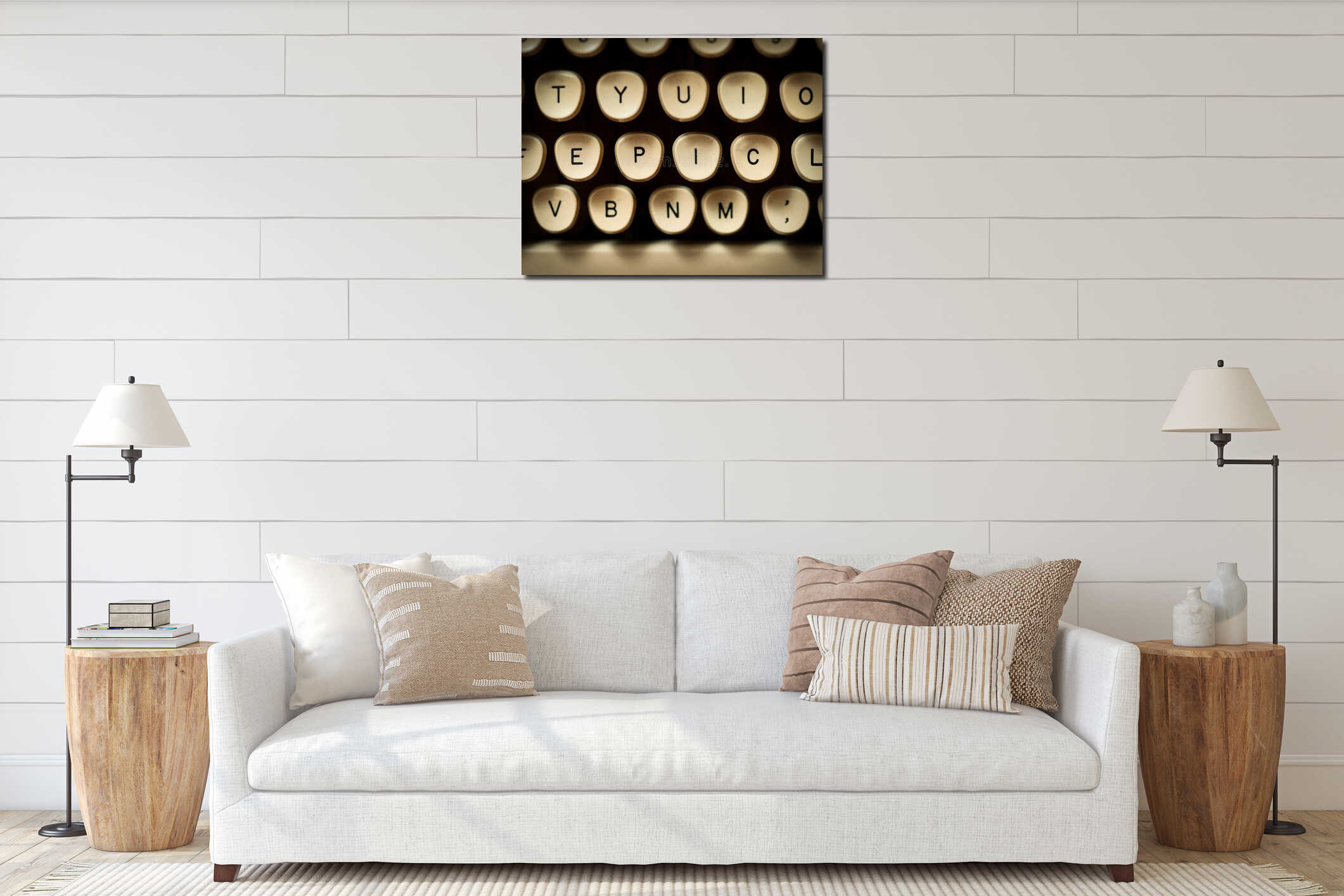 Canvas hanging interior mockup
