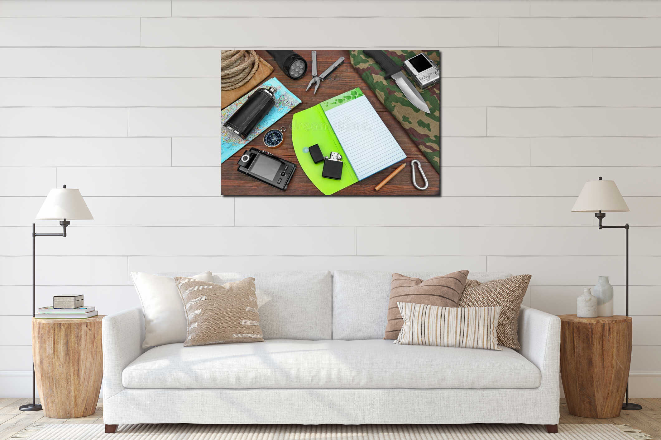 Canvas hanging interior mockup