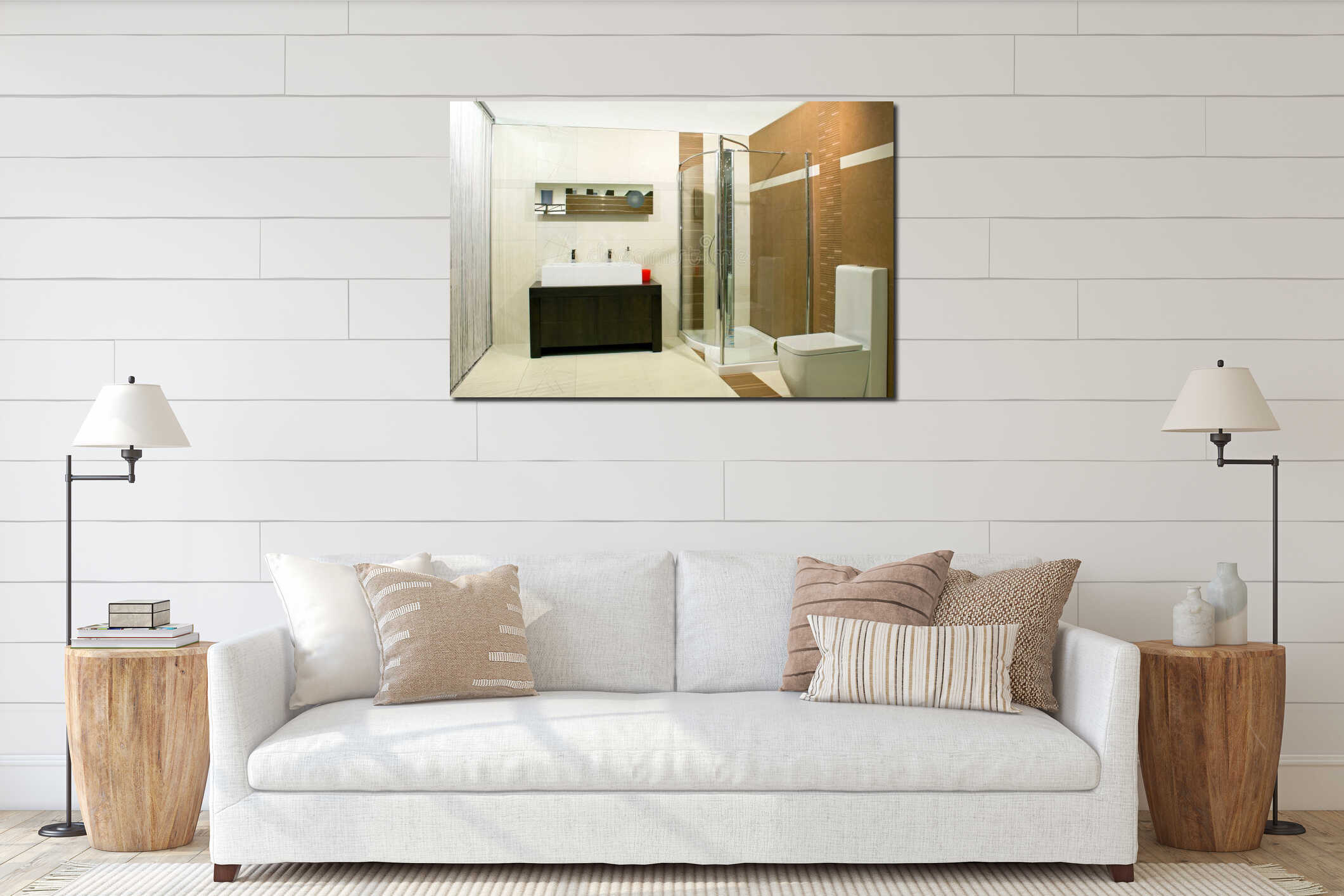 Canvas hanging interior mockup
