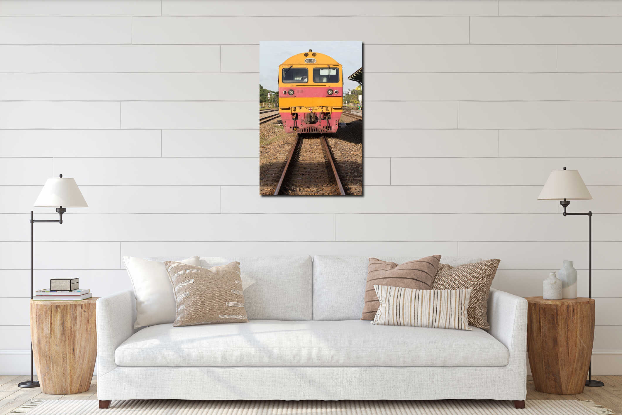 Canvas hanging interior mockup