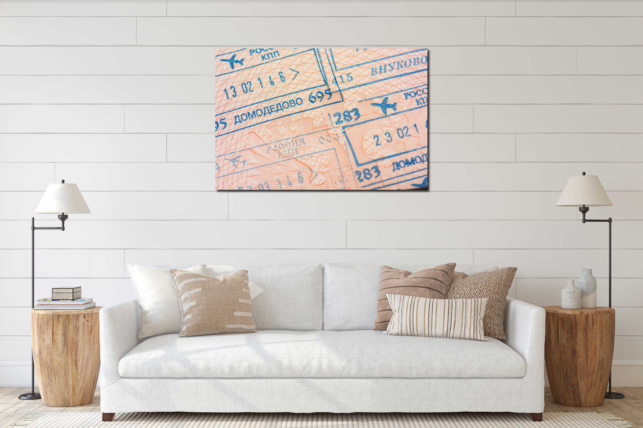 Canvas hanging interior mockup