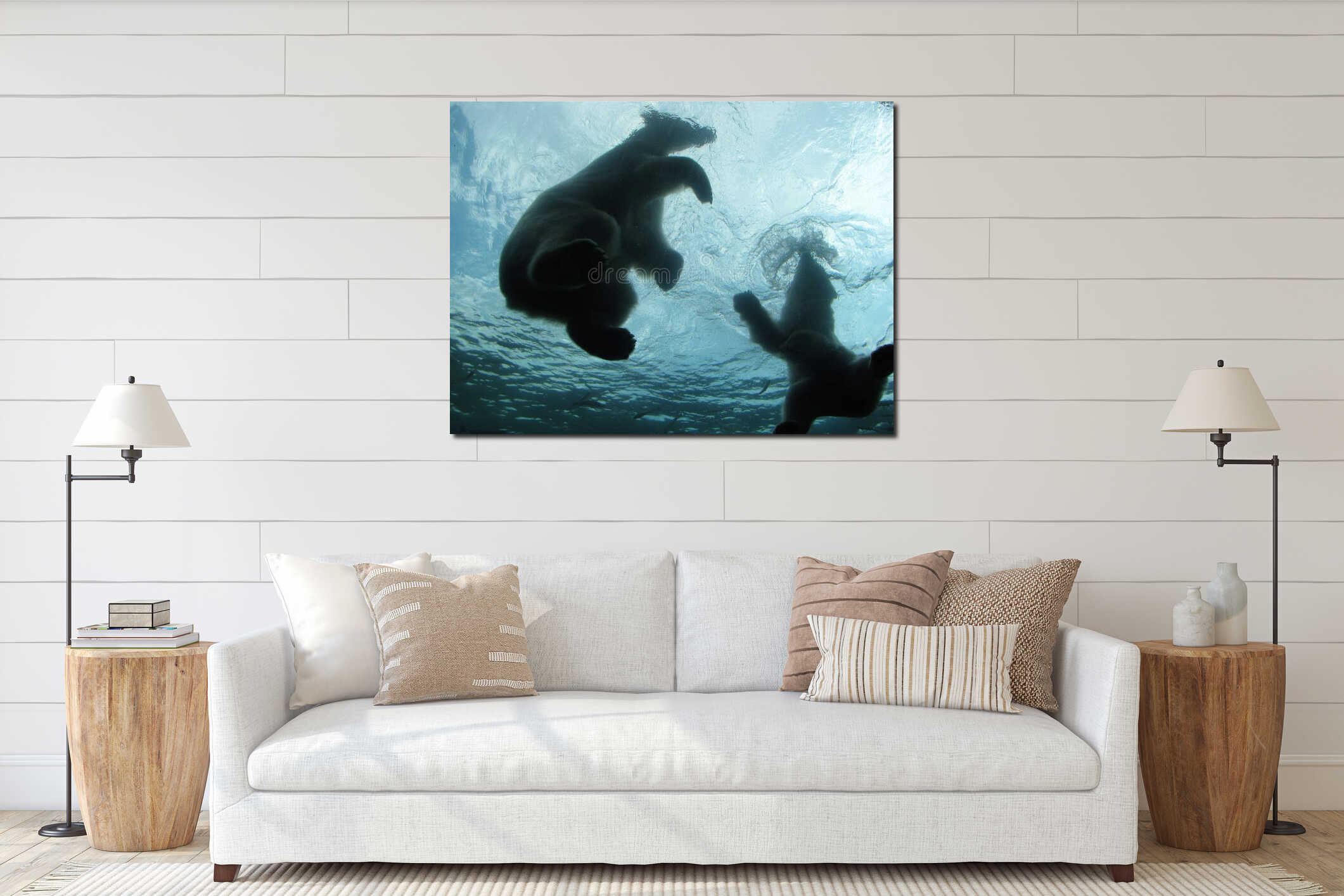 Canvas hanging interior mockup