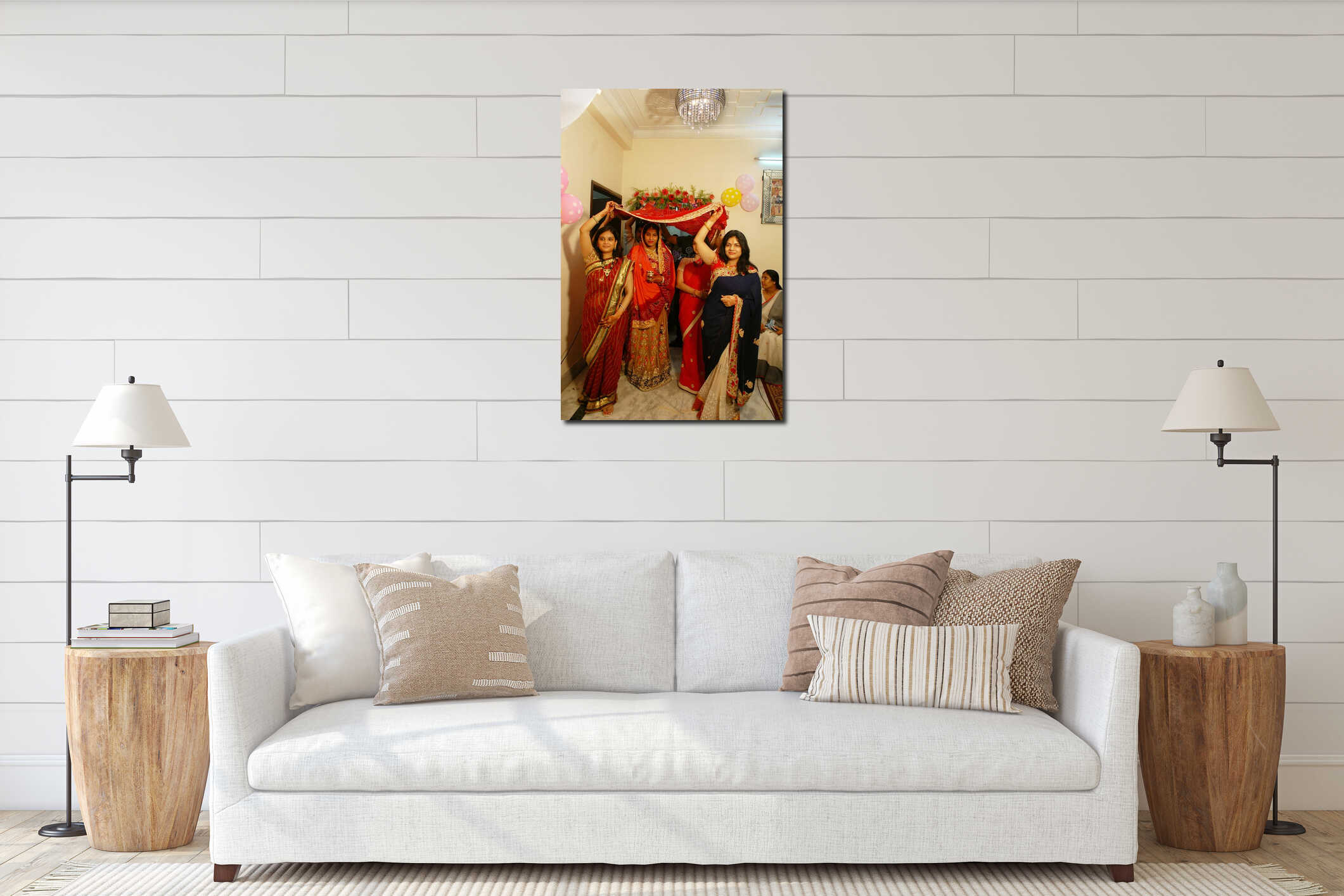 Canvas hanging interior mockup