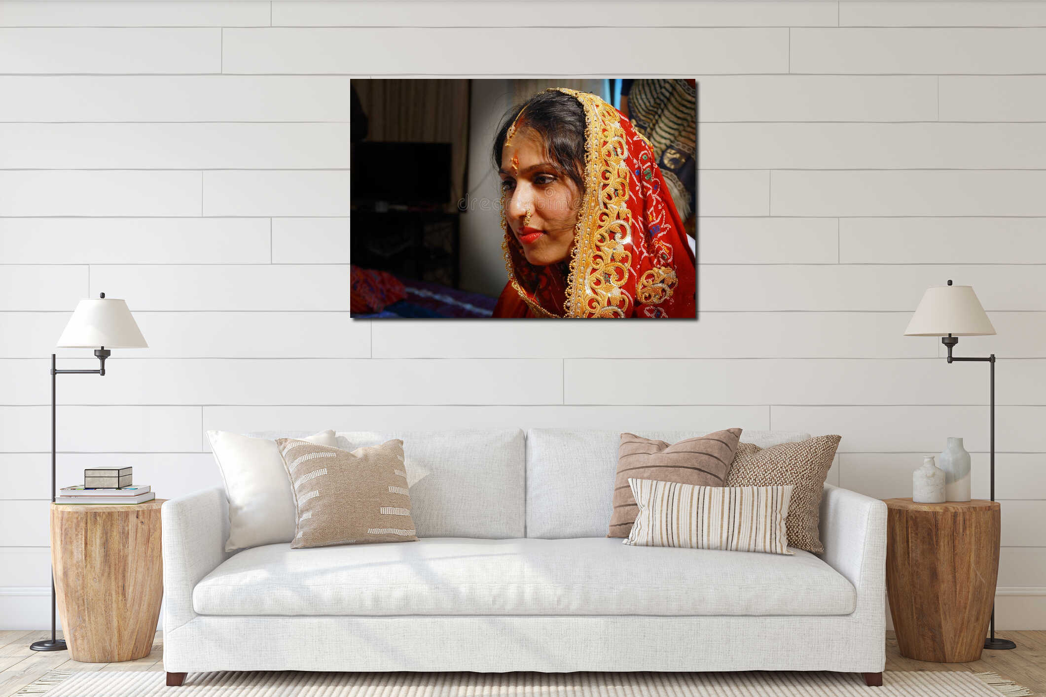 Canvas hanging interior mockup