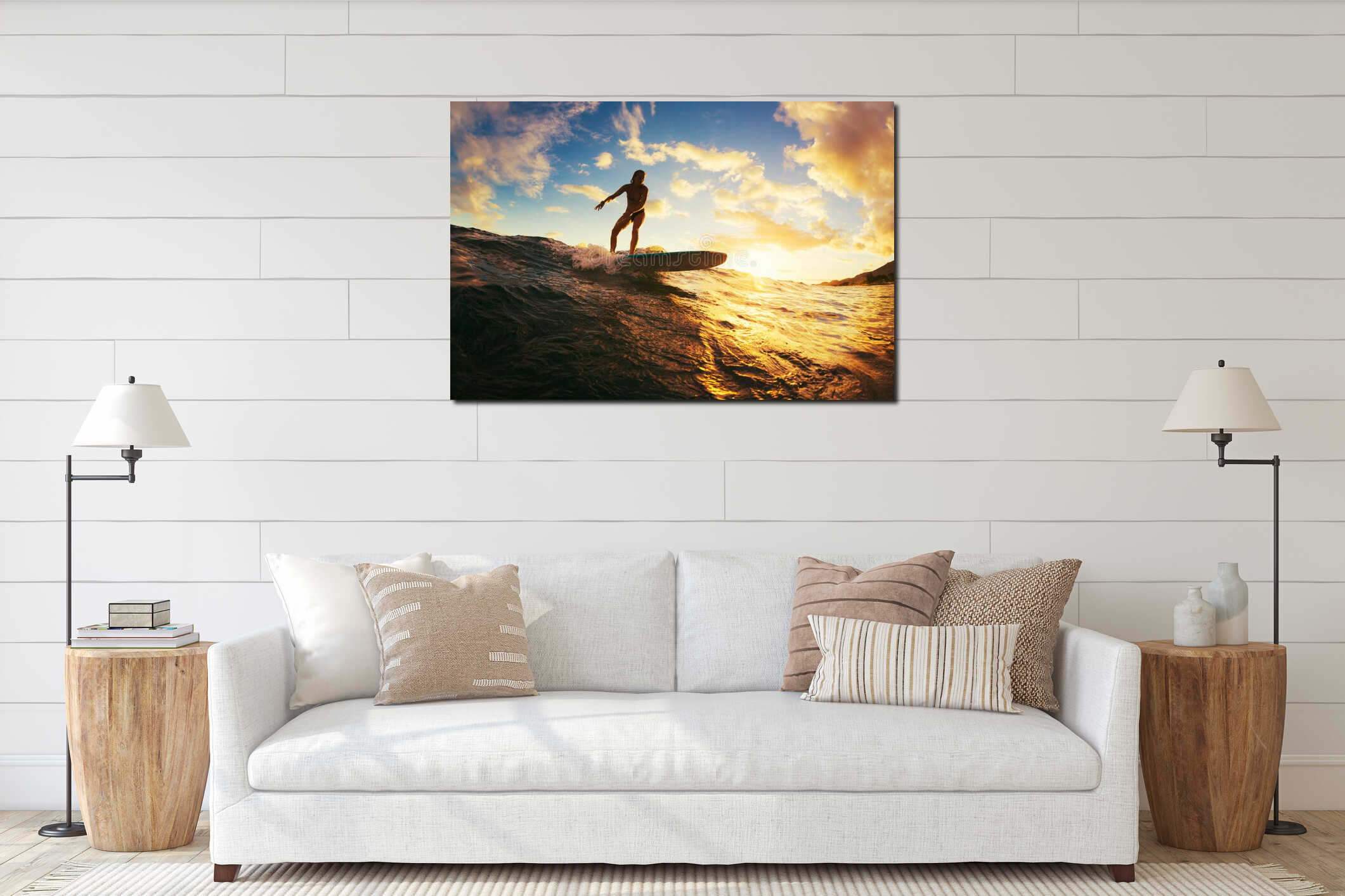 Canvas hanging interior mockup