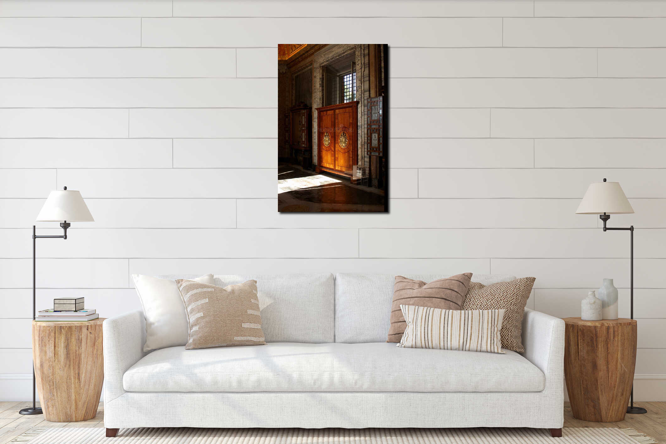 Canvas hanging interior mockup