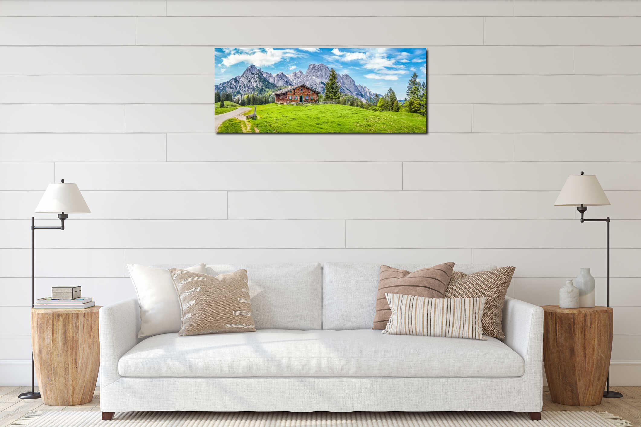 Canvas hanging interior mockup