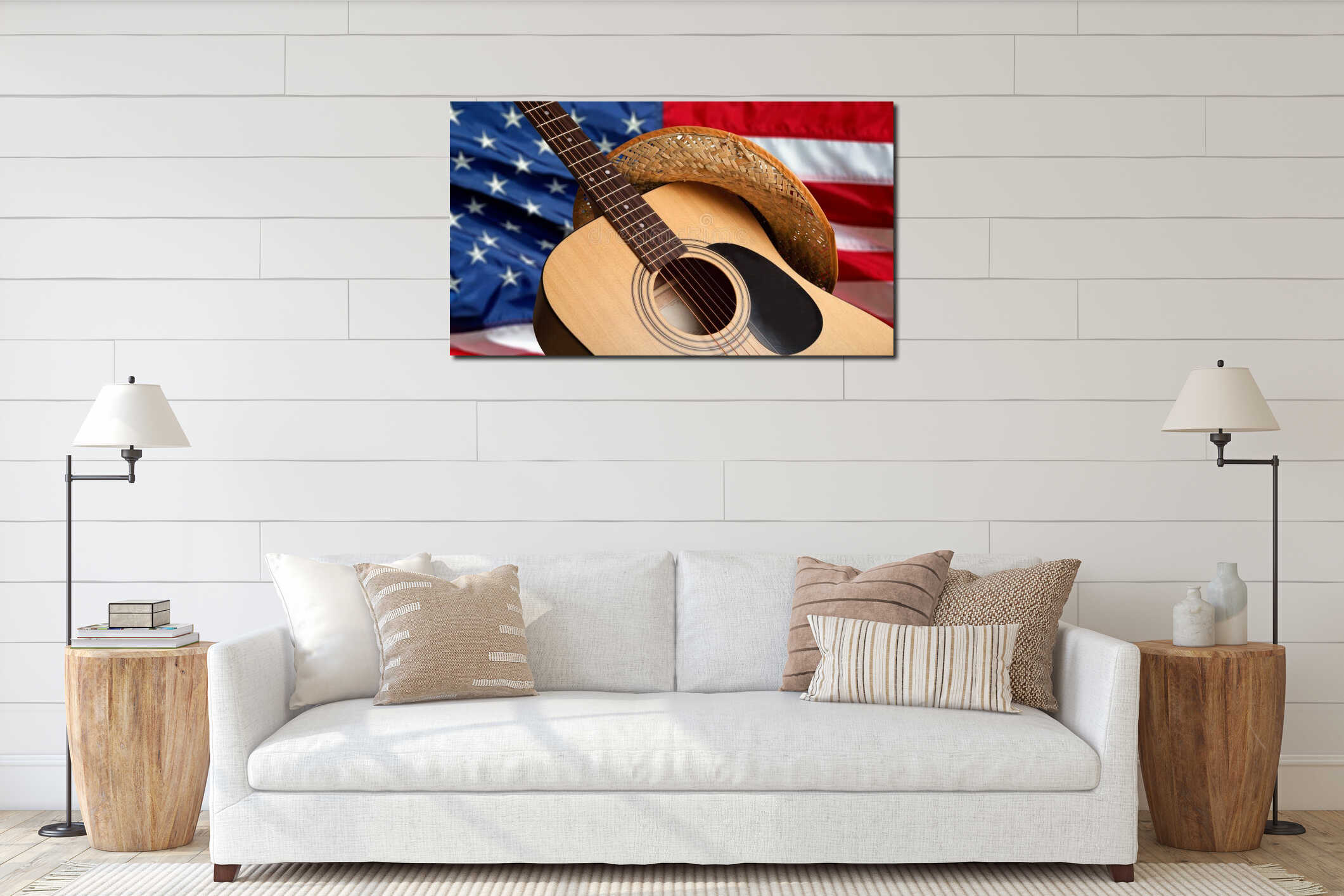 Canvas hanging interior mockup