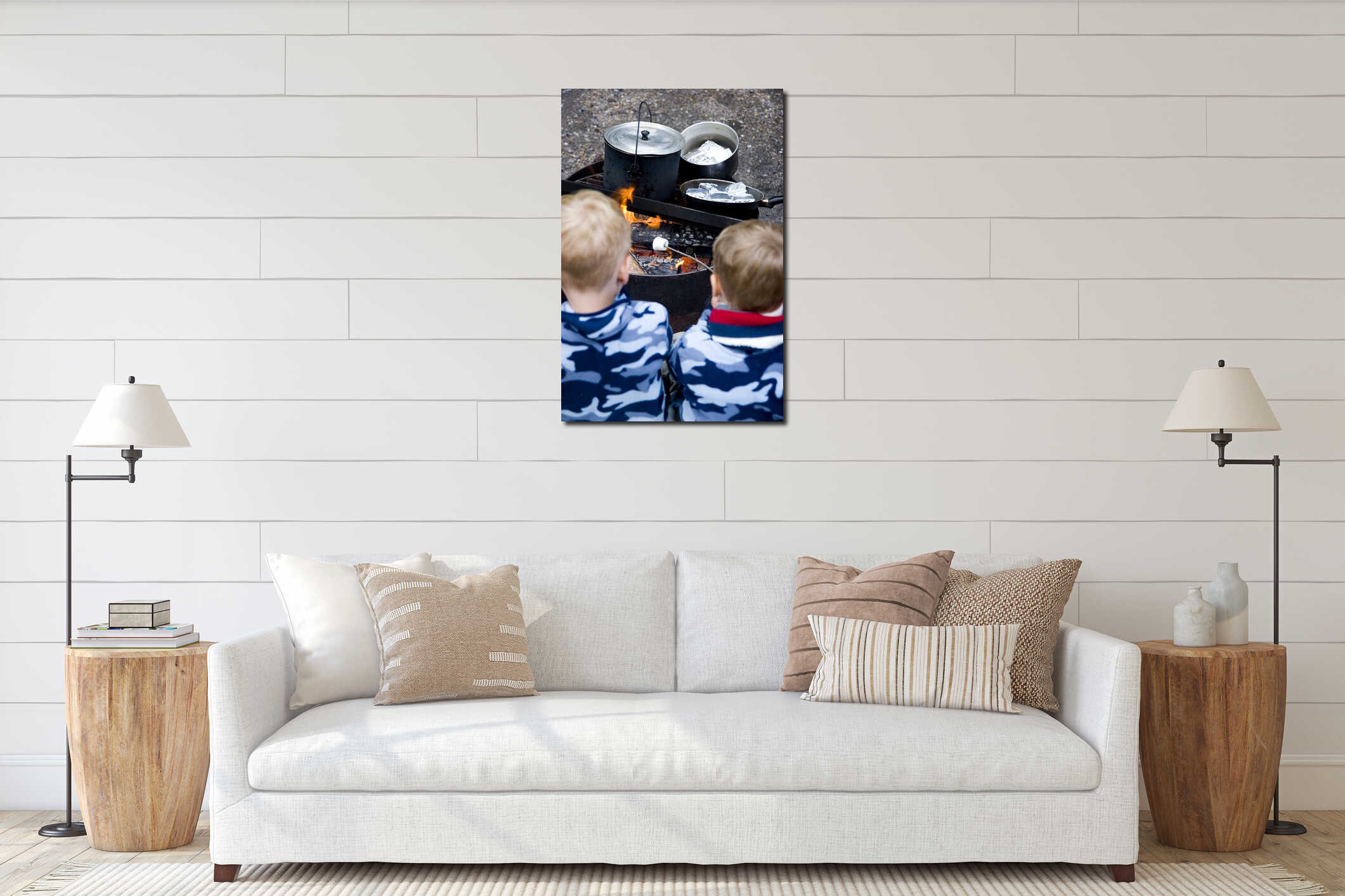 Canvas hanging interior mockup
