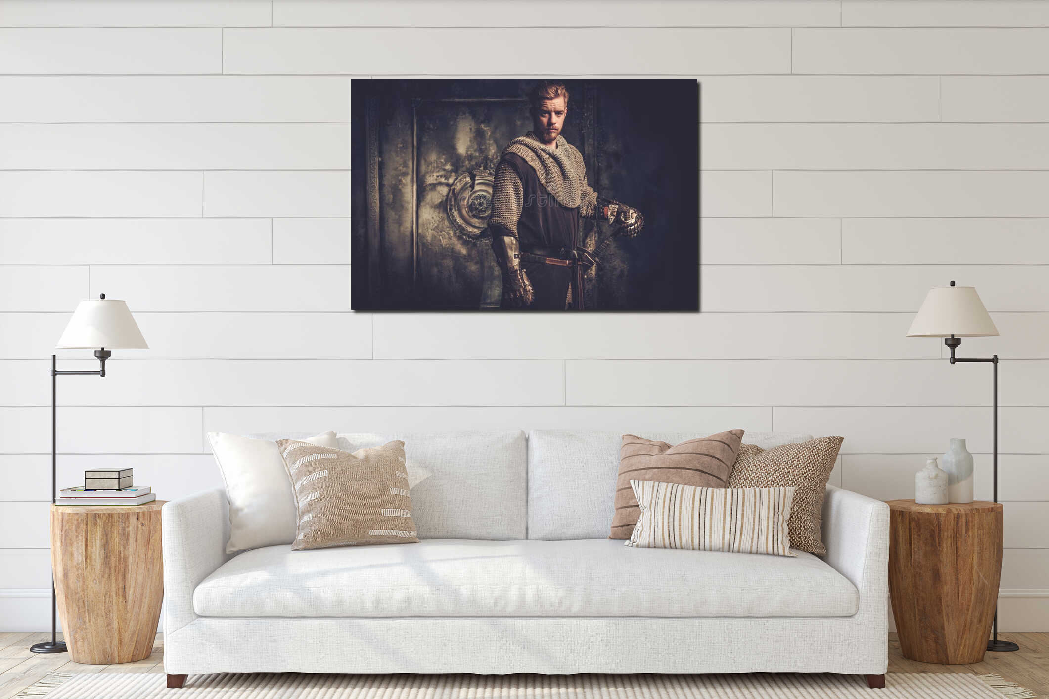 Canvas hanging interior mockup