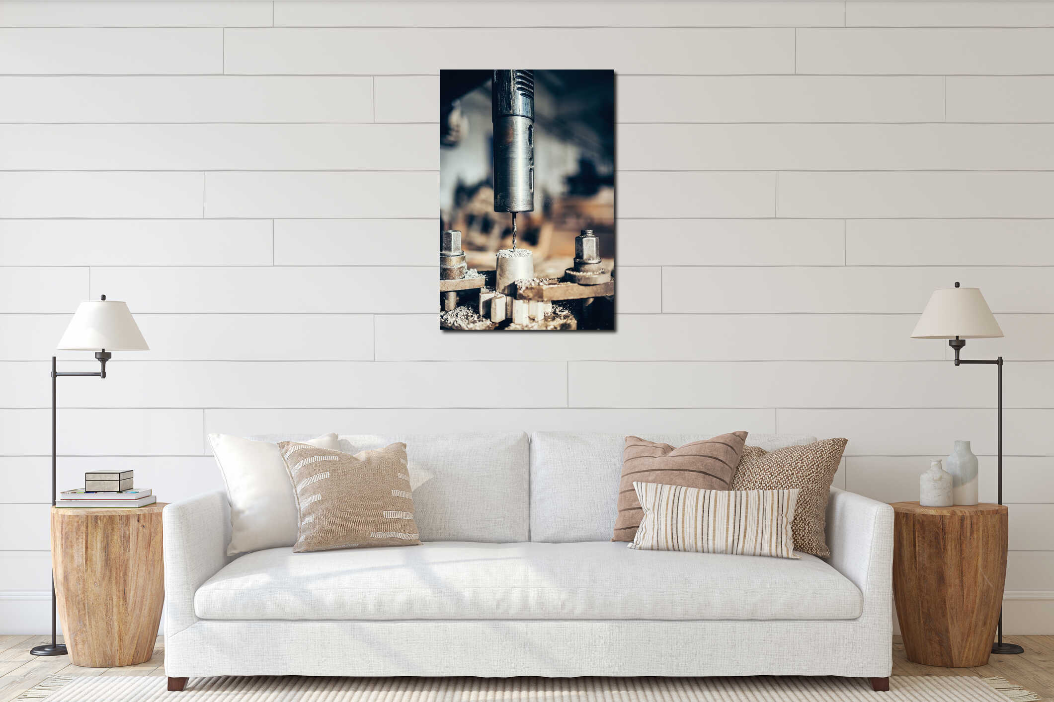 Canvas hanging interior mockup