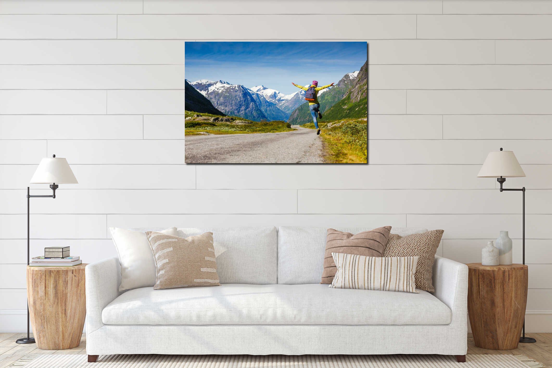 Canvas hanging interior mockup