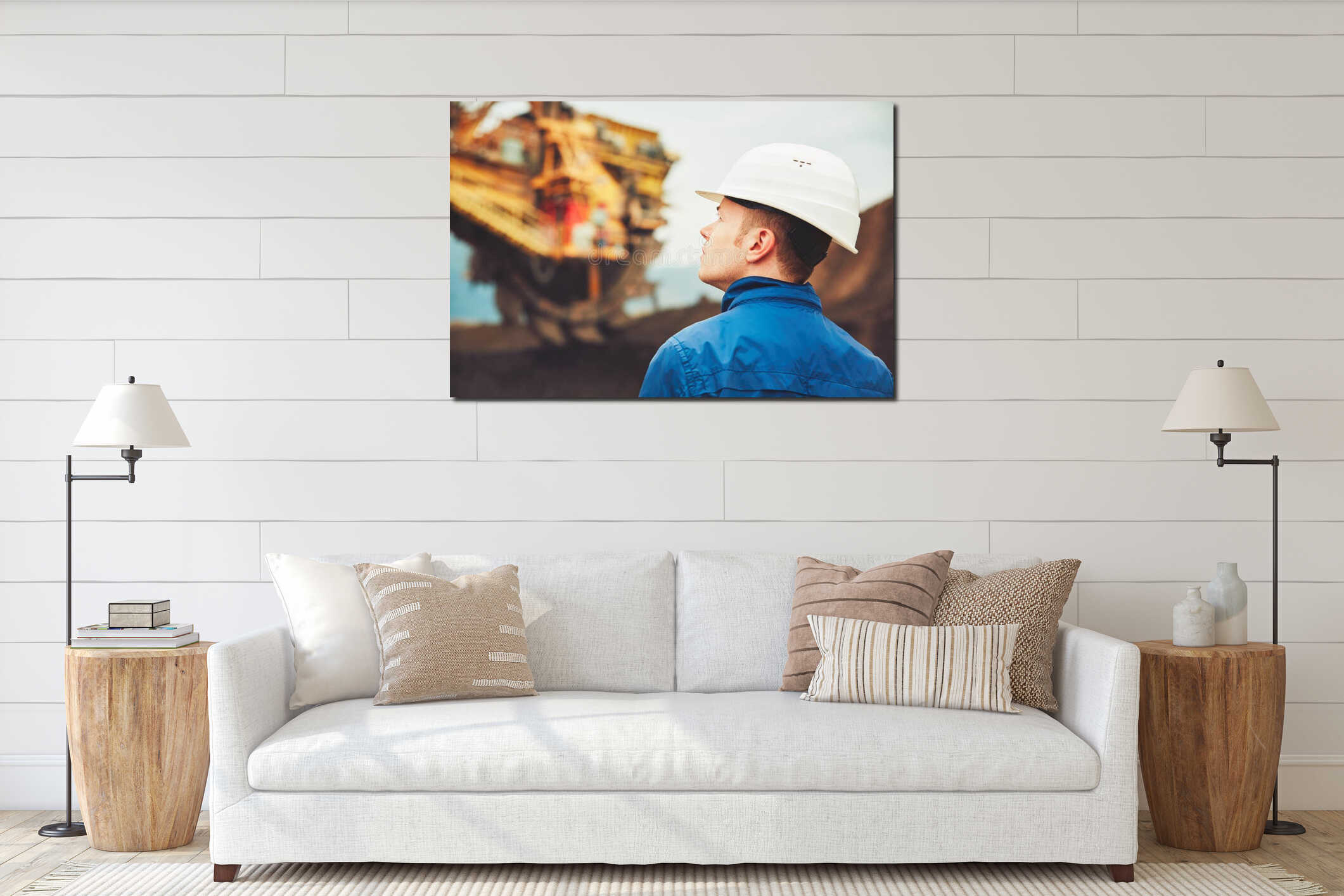 Canvas hanging interior mockup
