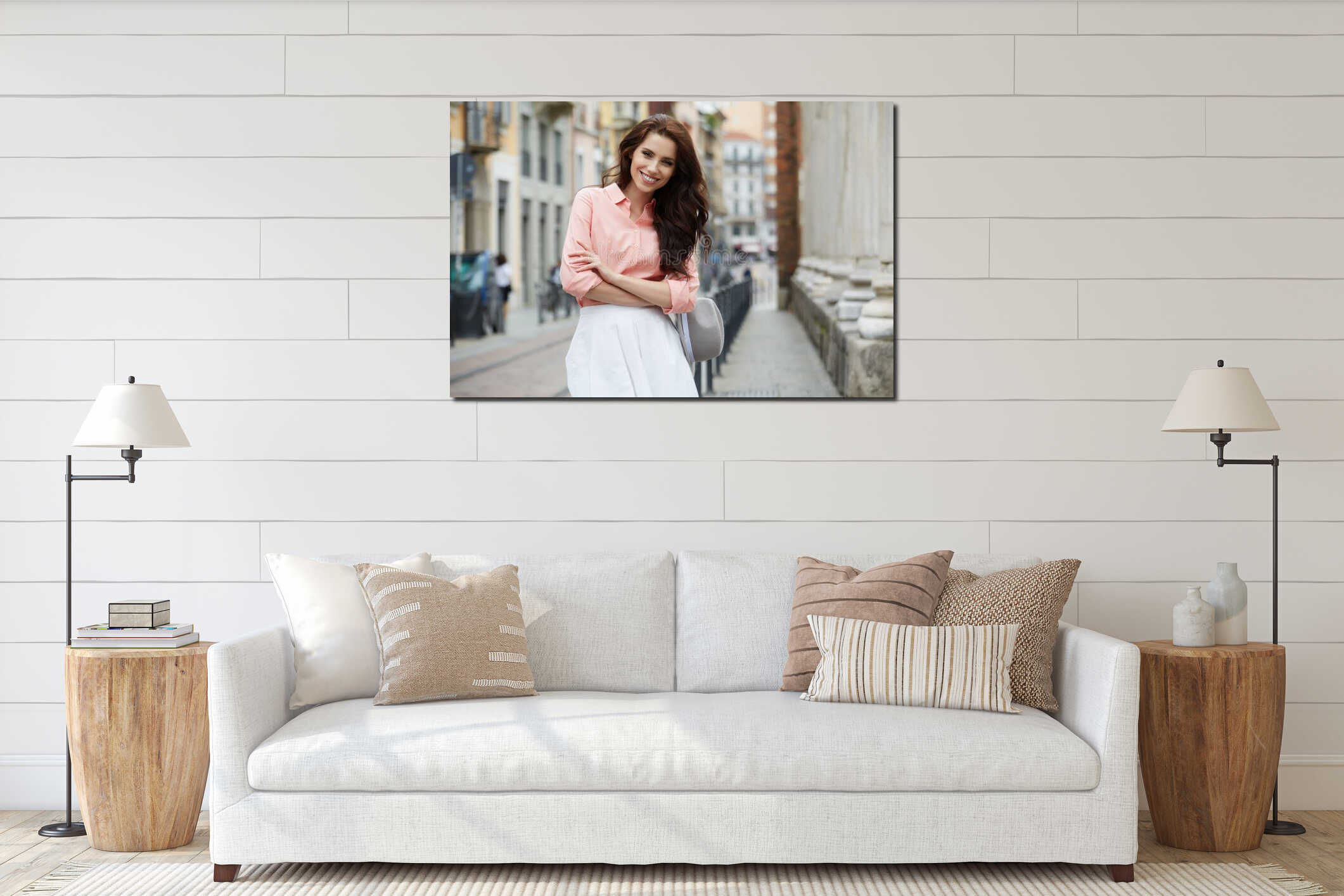 Canvas hanging interior mockup
