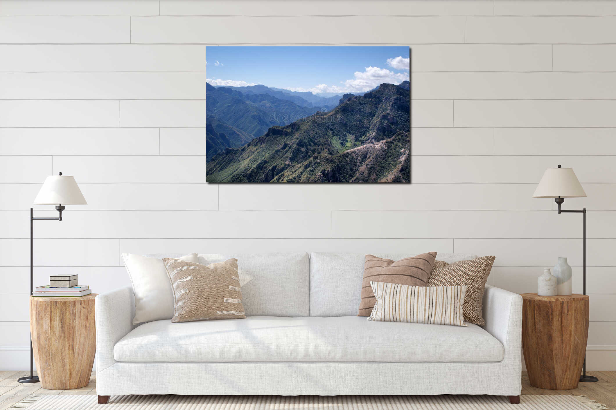 Canvas hanging interior mockup