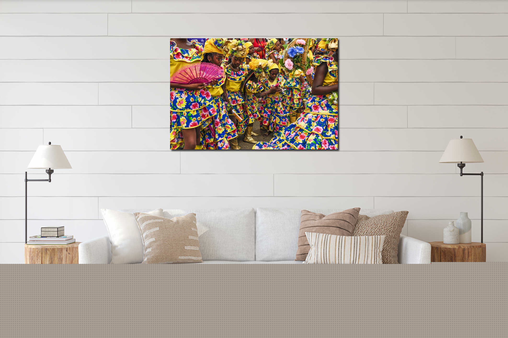 Canvas hanging interior mockup