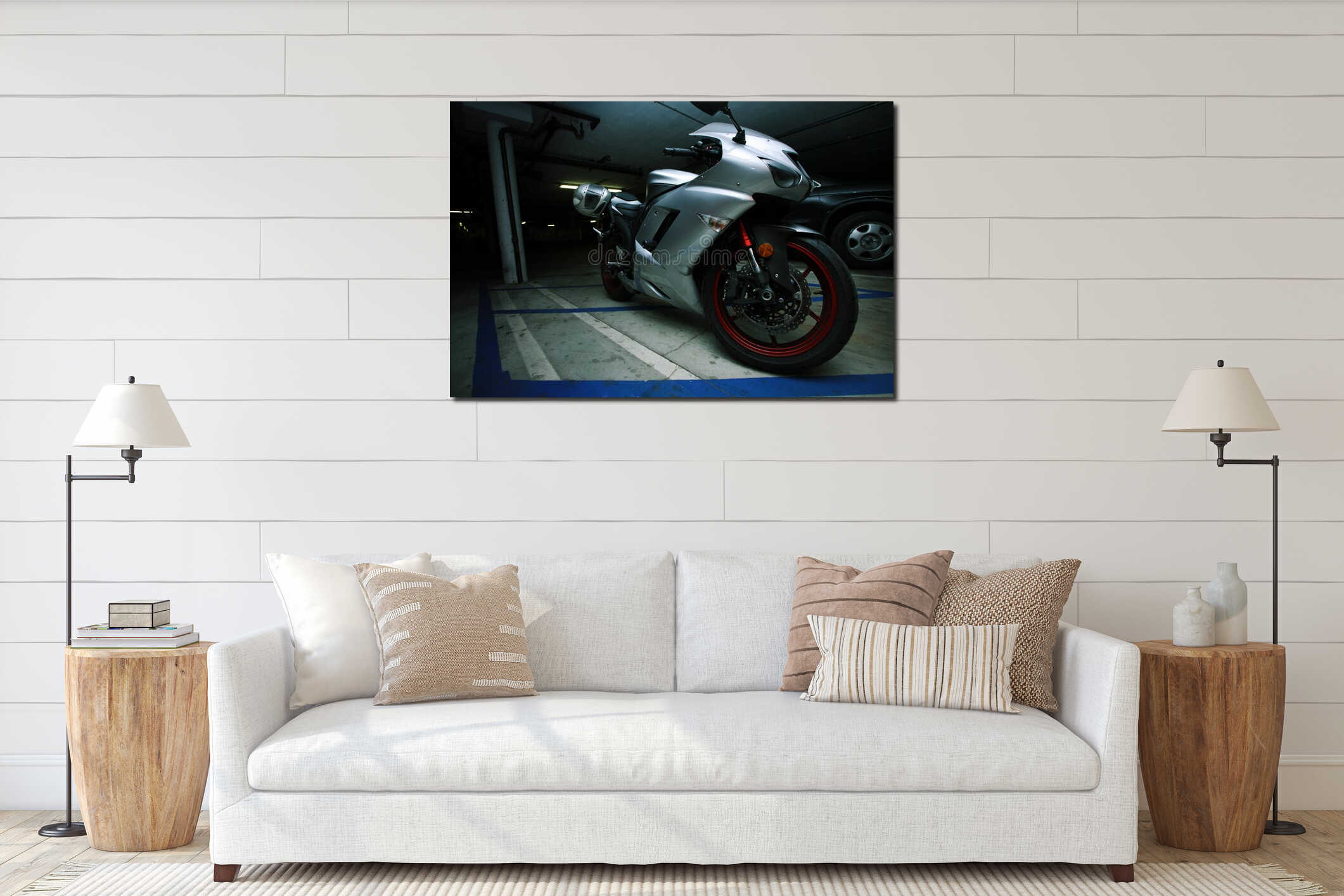 Canvas hanging interior mockup