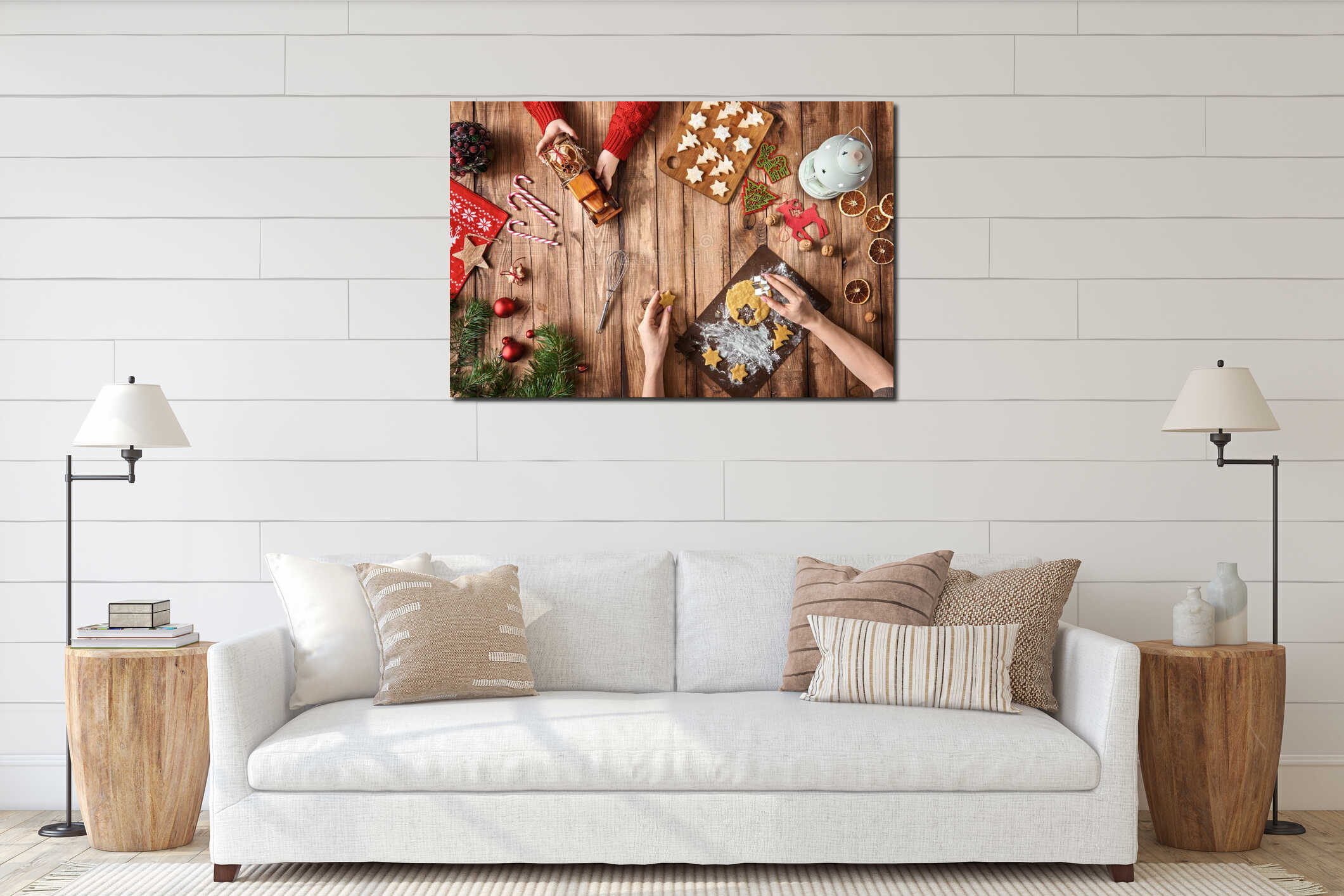 Canvas hanging interior mockup