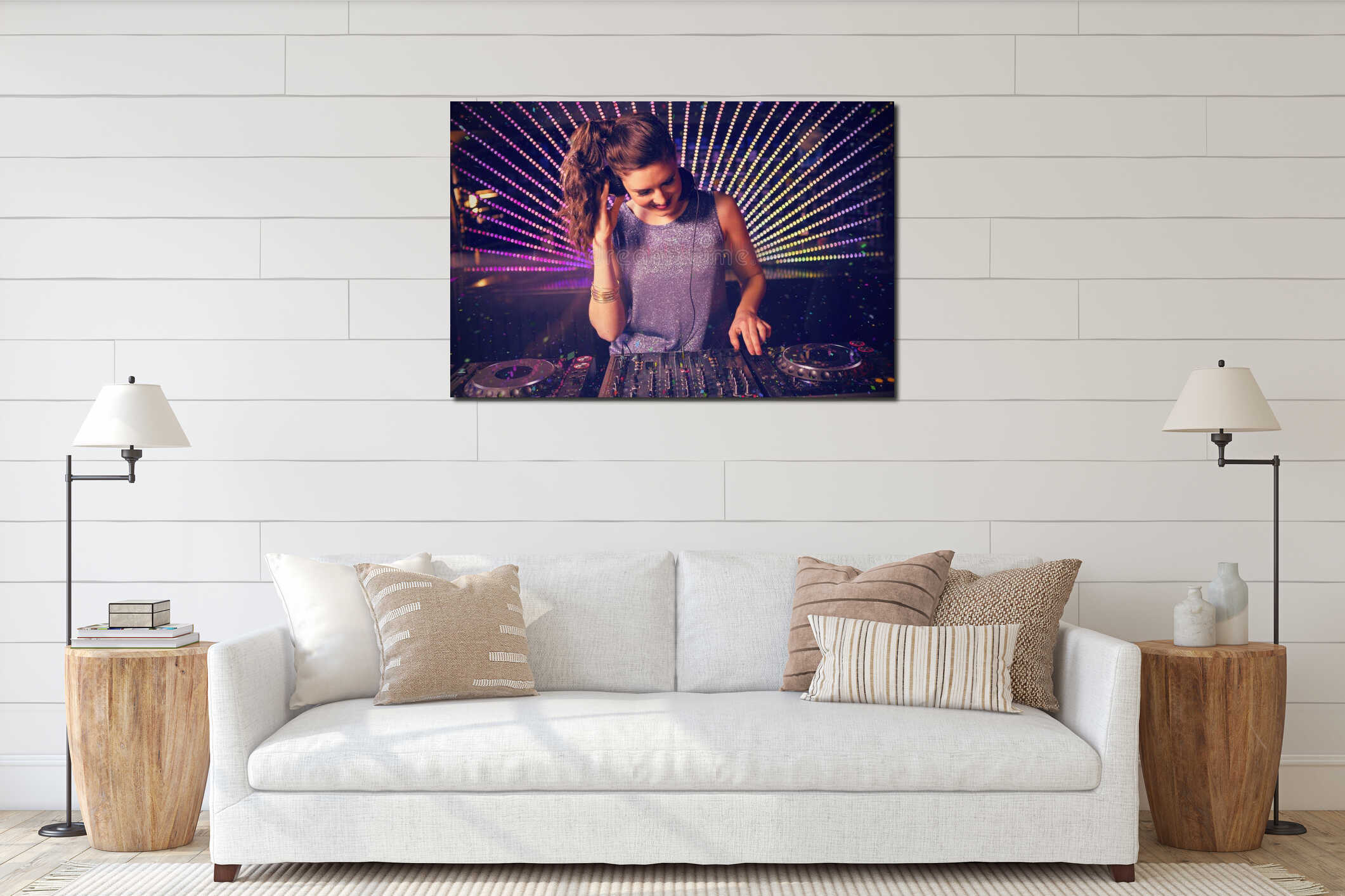 Canvas hanging interior mockup
