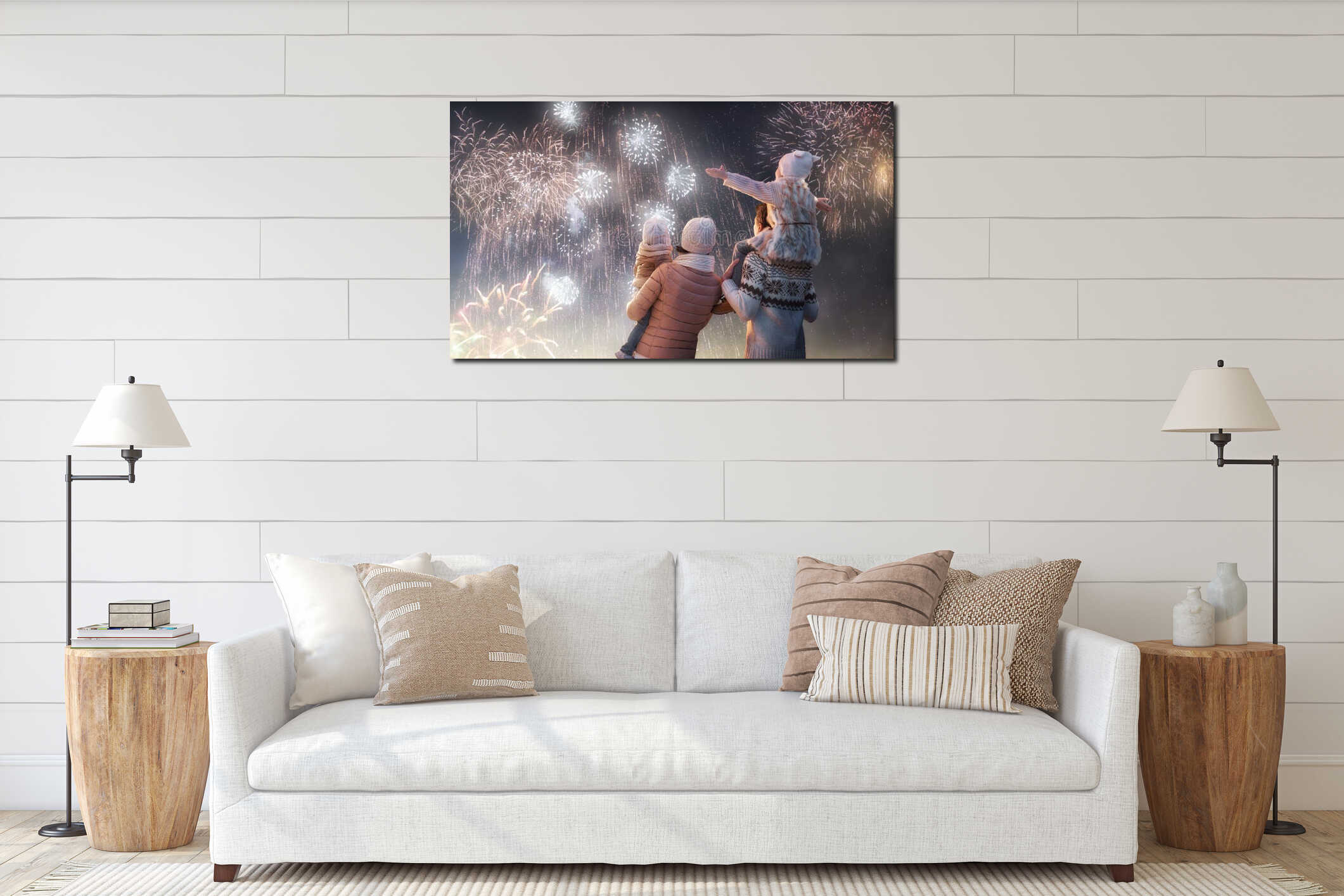 Canvas hanging interior mockup