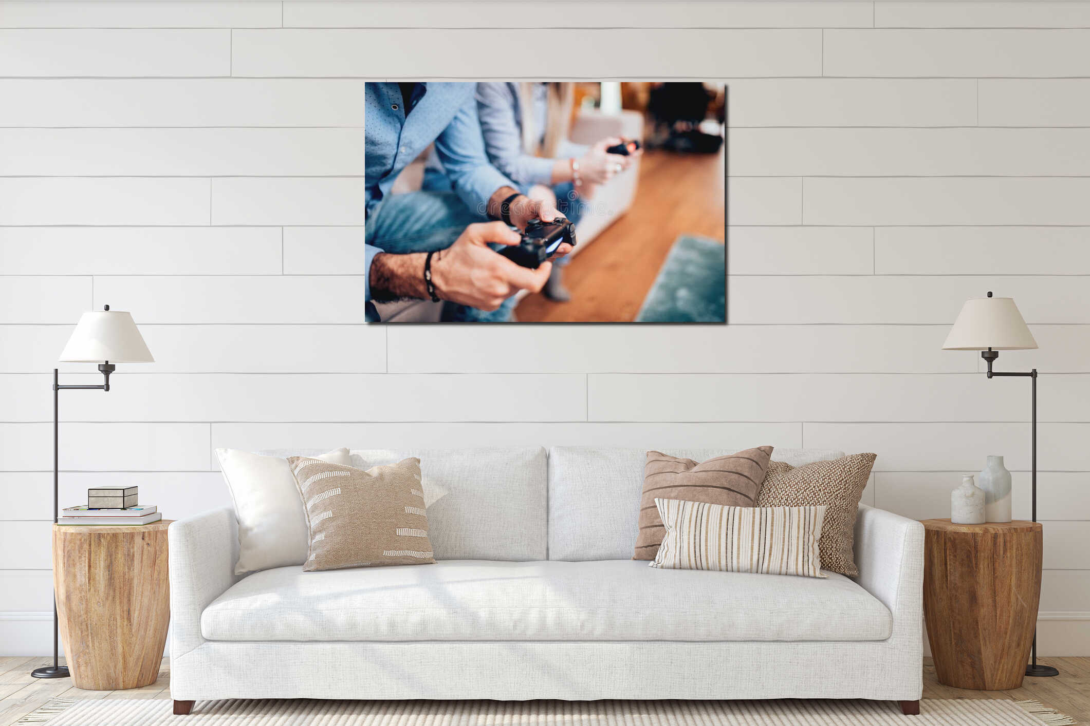 Canvas hanging interior mockup
