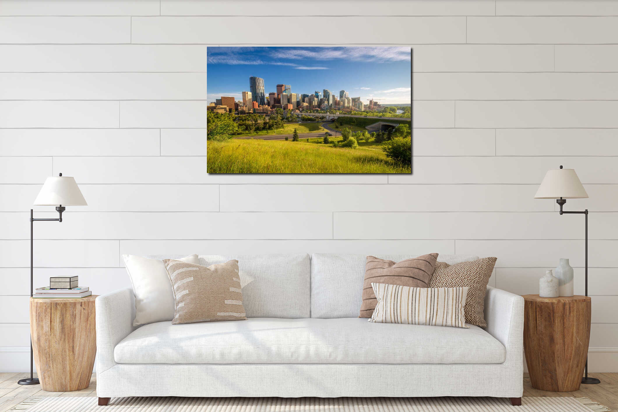 Canvas hanging interior mockup